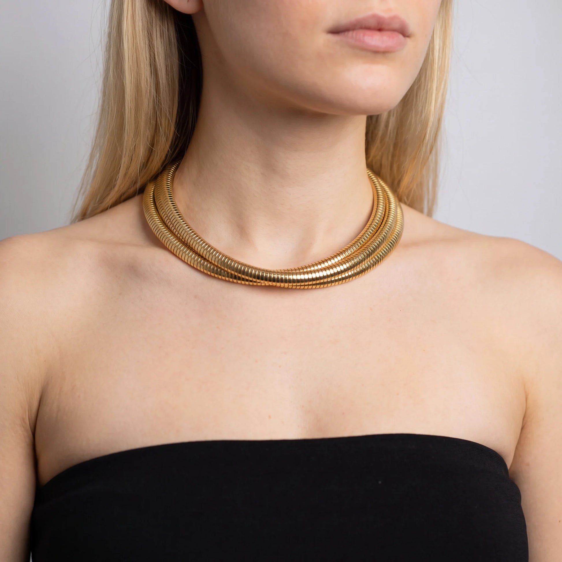 Collana Girocollo Tripla Maglia Tubogas