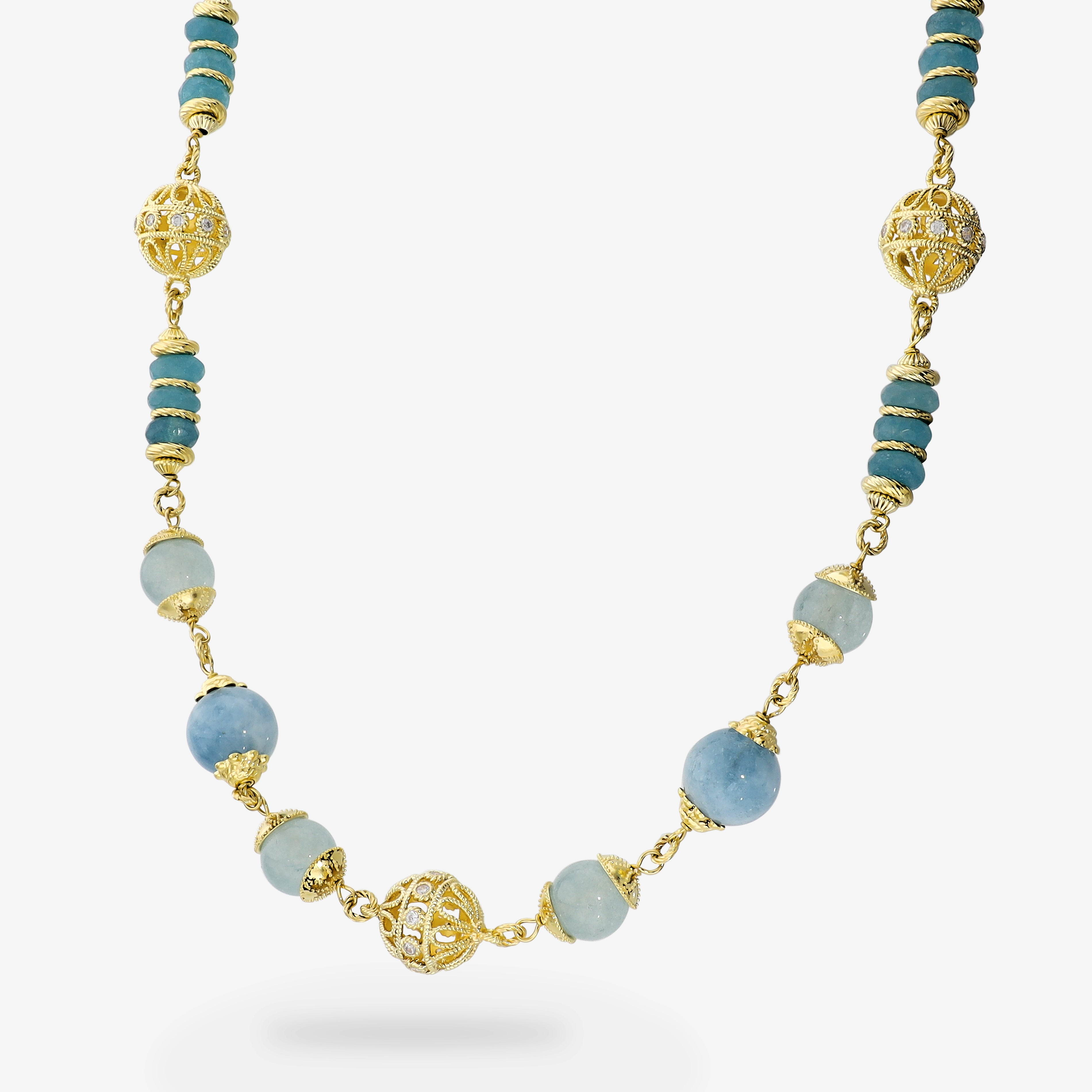 Collana Lunga in Argento 925 placcato Oro Giallo 18Kt con Pietre Naturali di Quarzite