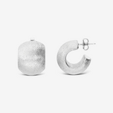 Orecchini a Cerchio Satinati in Argento 925 placcato Platino