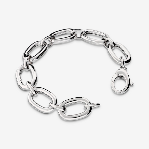 Bracciale Maglie Ovali in Argento 925 placcato Platino