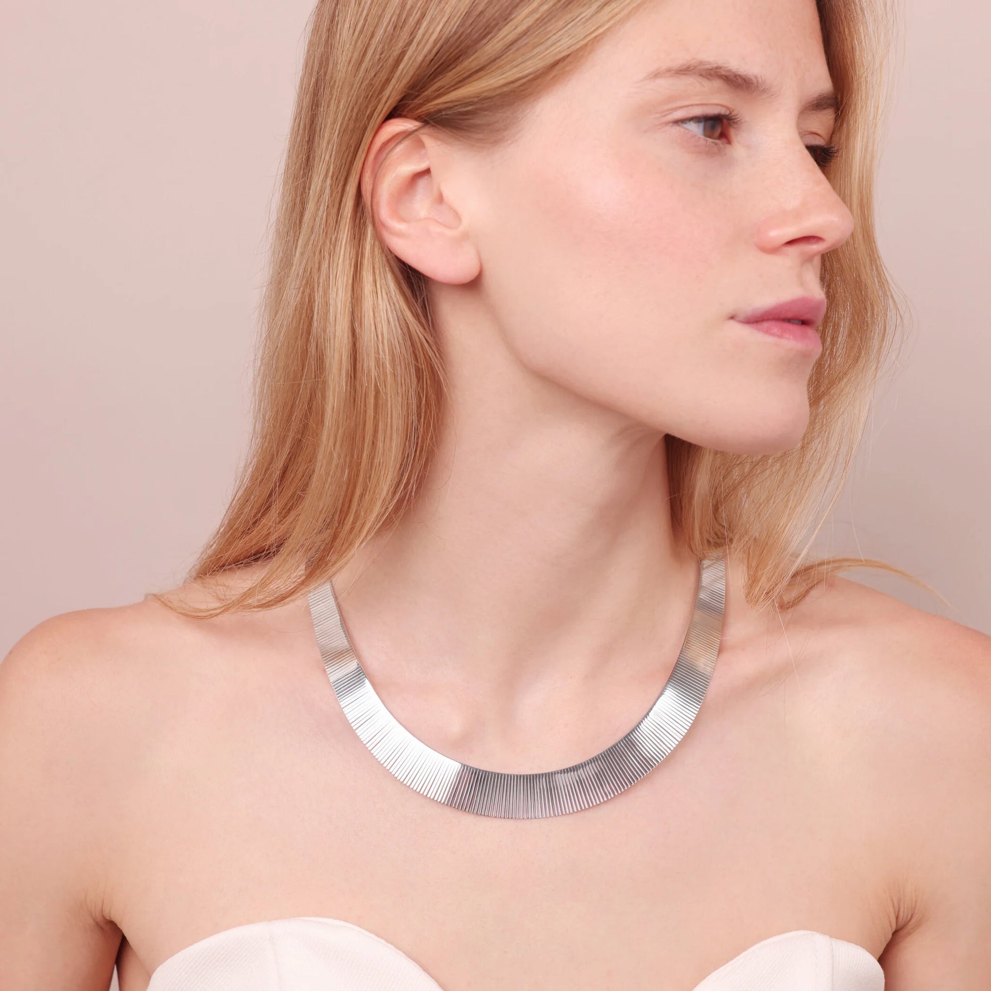 Cleopatra Choker Necklace in 925 Silver Platinum Plated