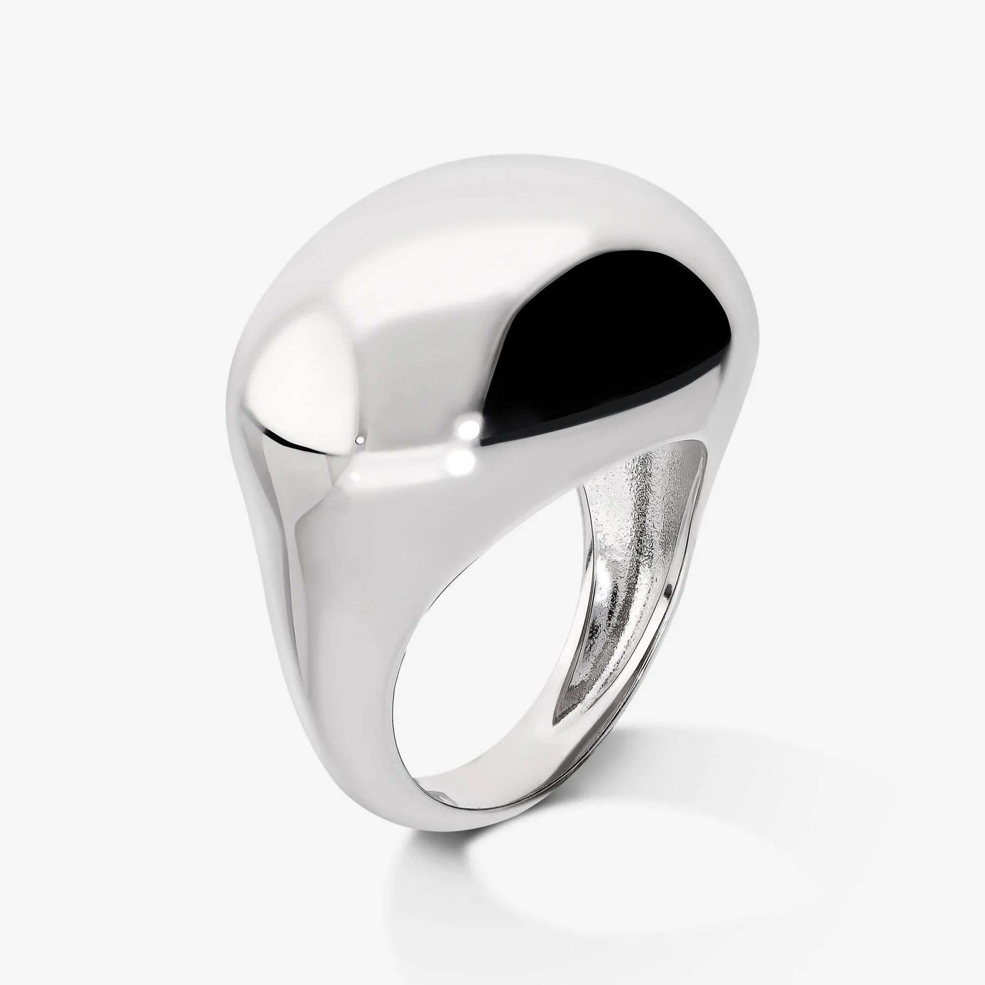 Anello Cocktail di Design in Argento 925 placcato Platino