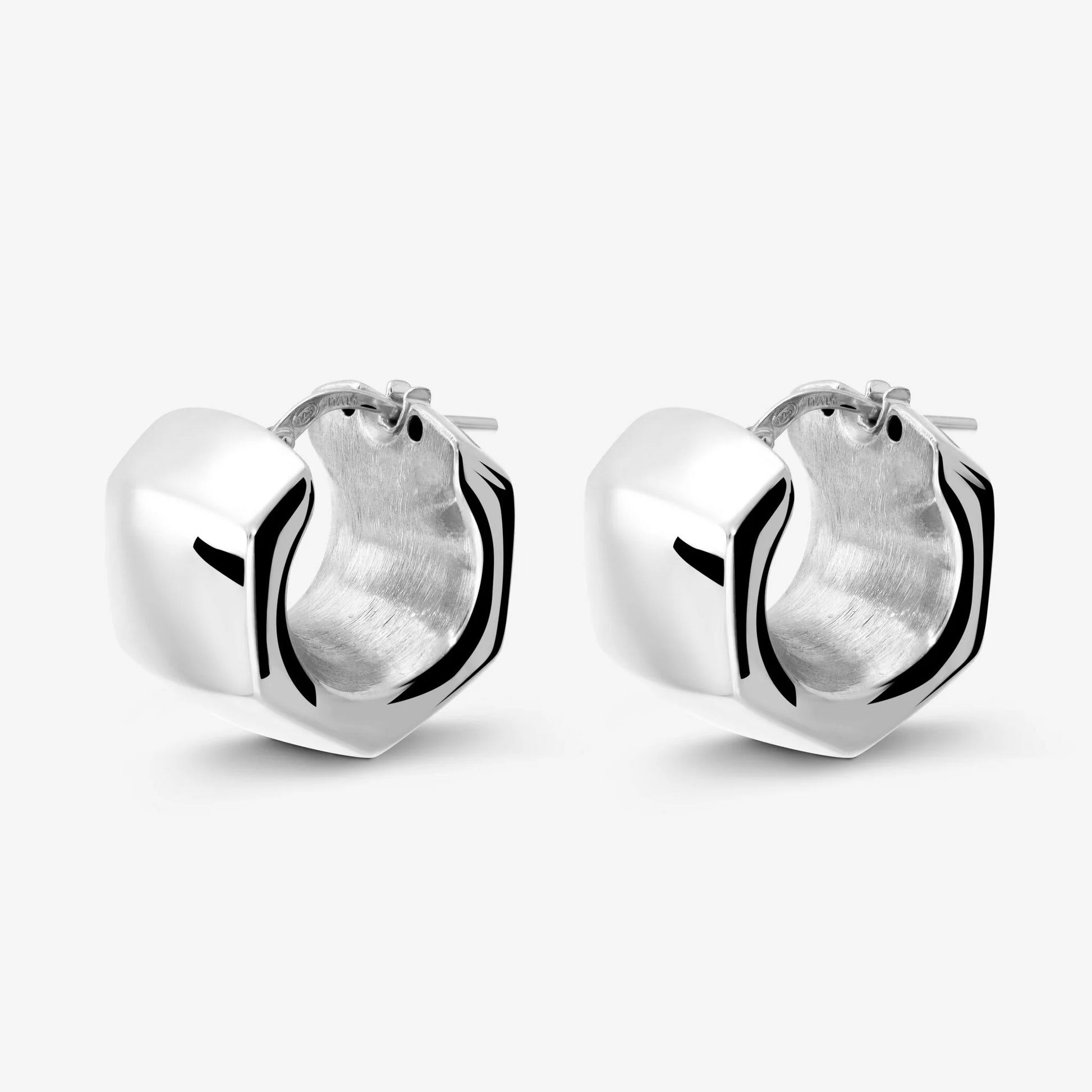 Orecchini a Bullone Elettroformati in Argento 925 placcato Platino