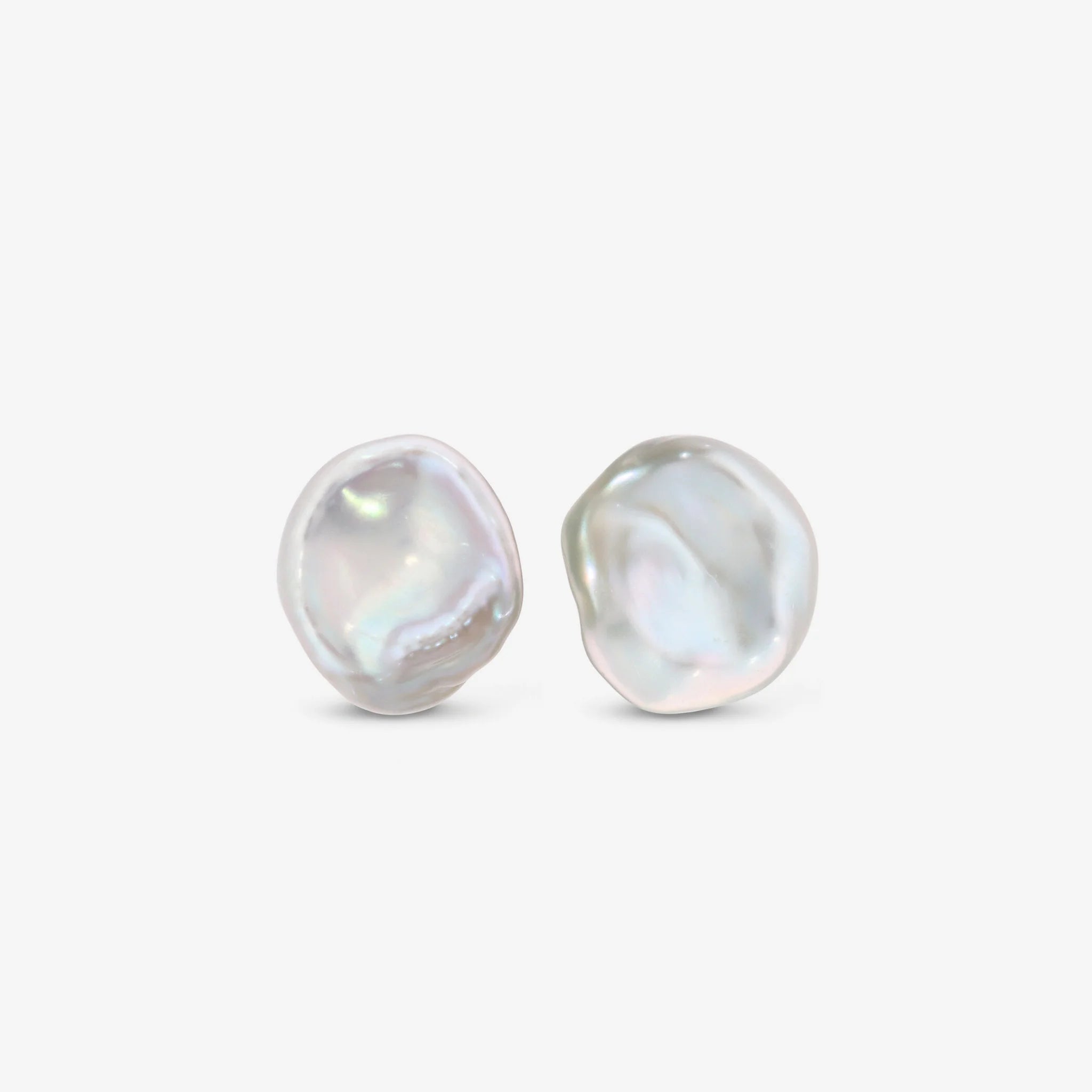 Earrings in 925 Silver plated with 18Kt White Gold with Freshwater Keshi Pearls Ø 11/12 mm