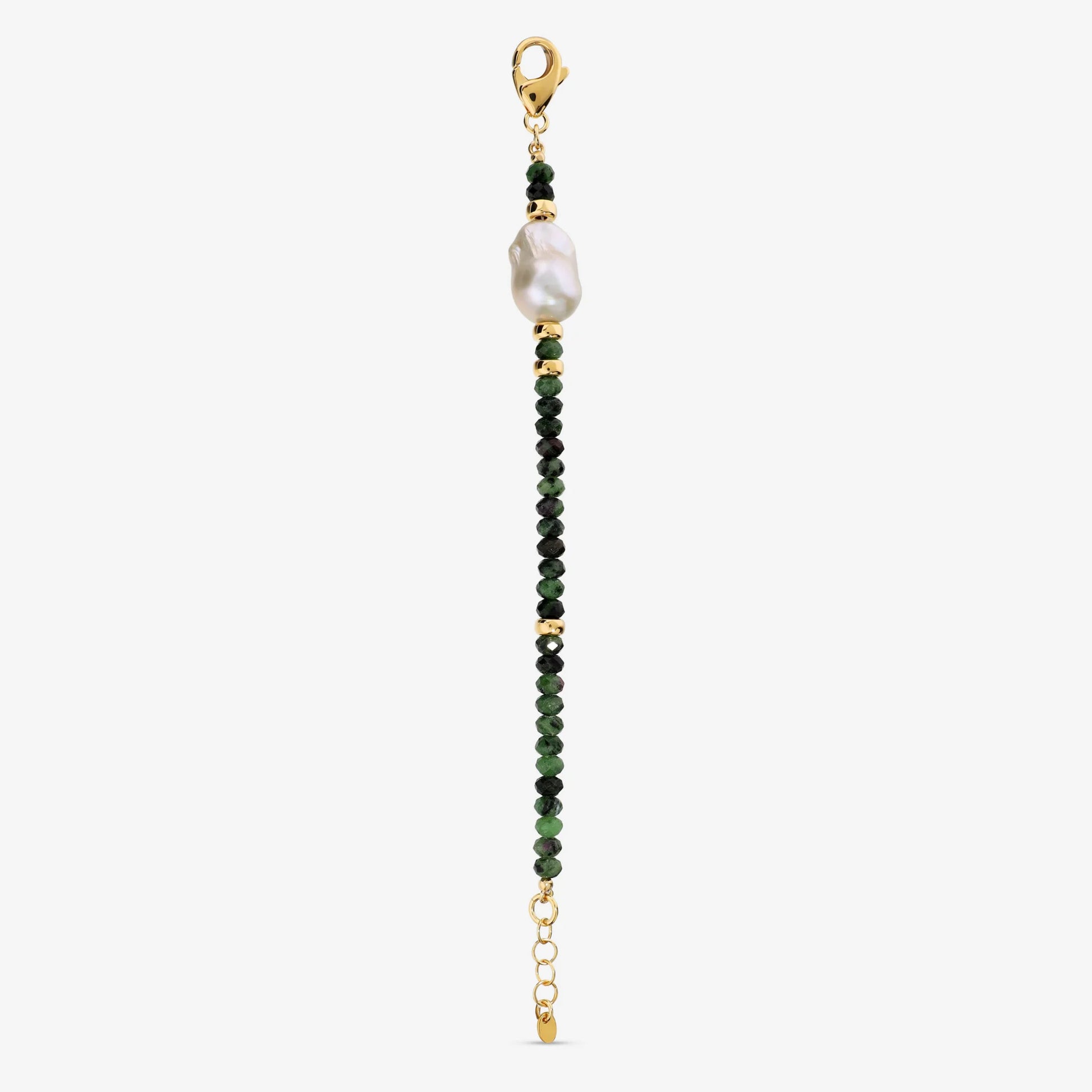 Bracciale con Zoisite Rubino e Perla Bianca Scaramazza d'Acqua Dolce