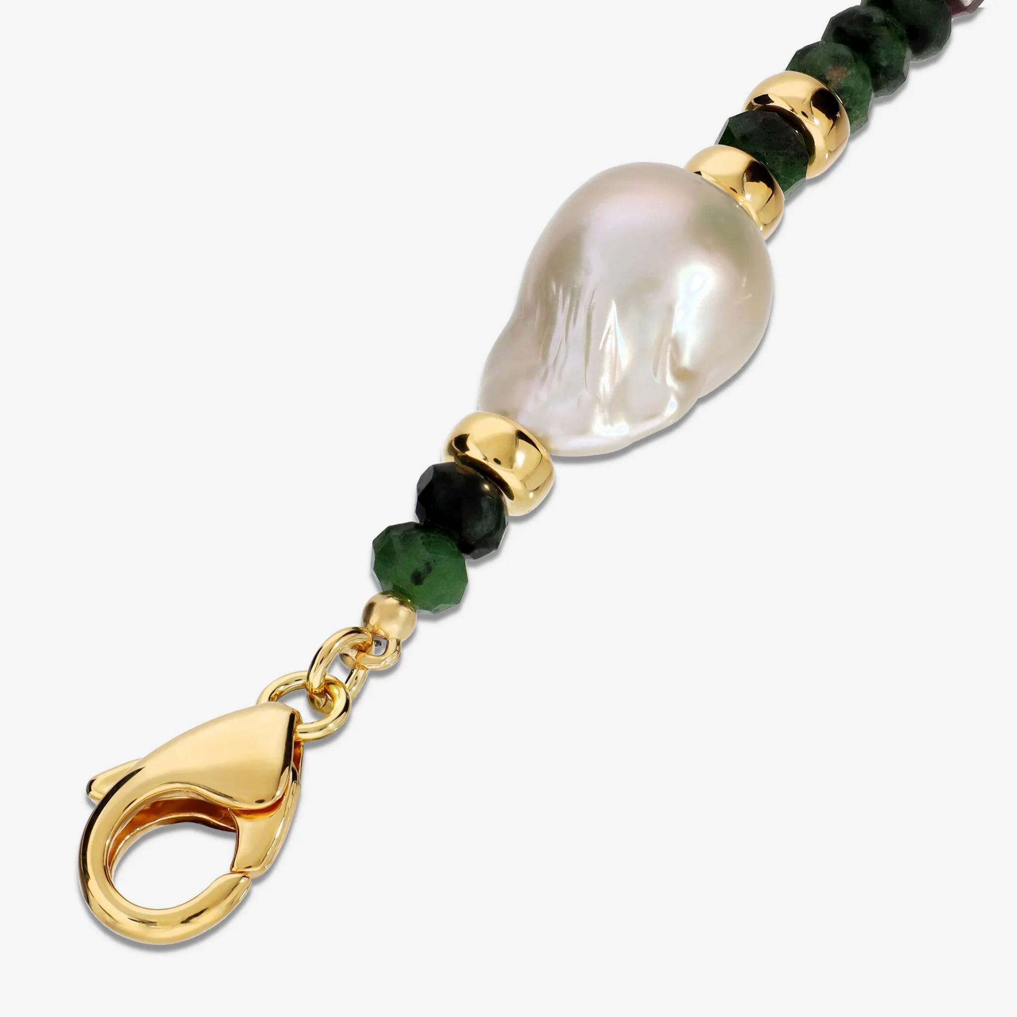 Bracciale con Zoisite Rubino e Perla Bianca Scaramazza d'Acqua Dolce
