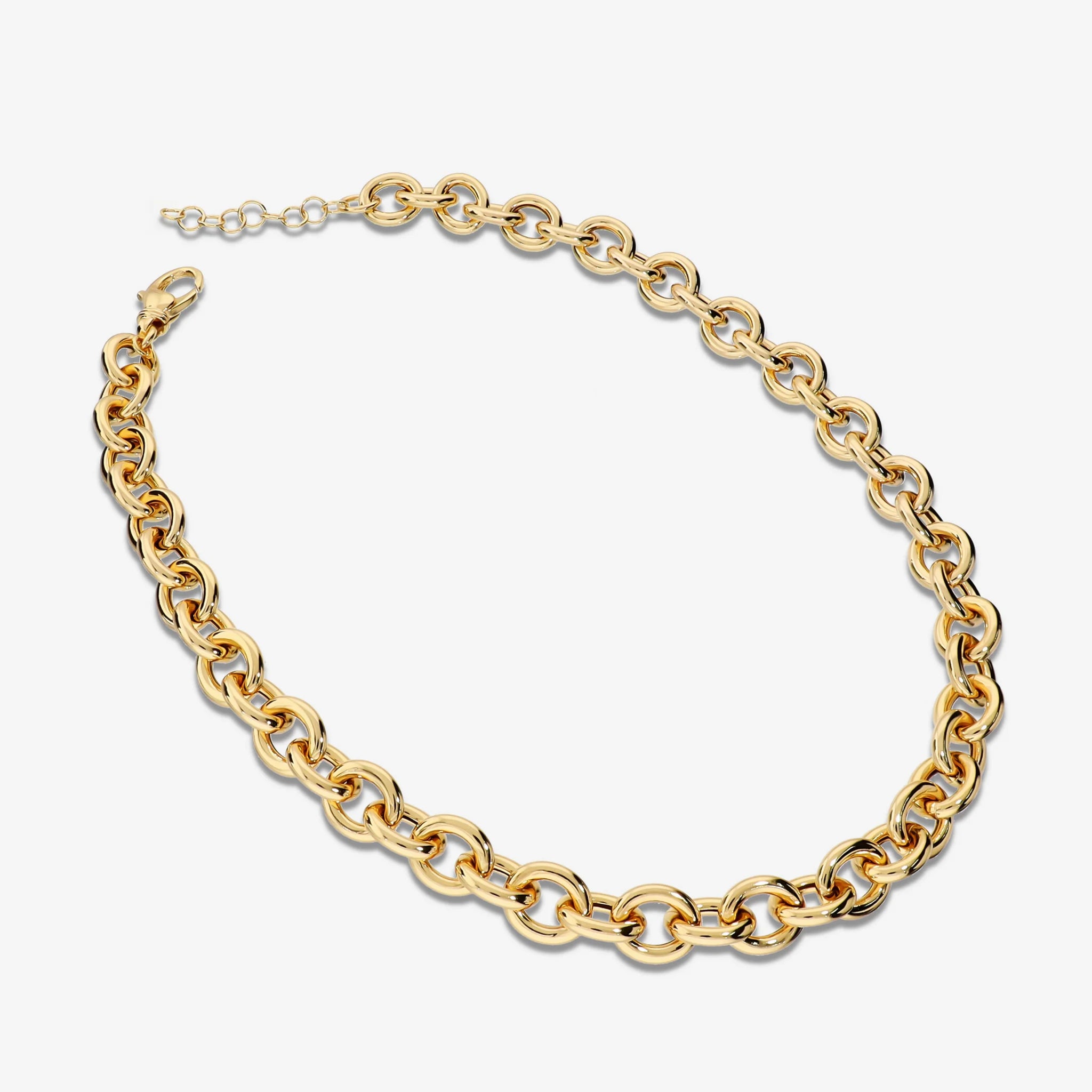 Collana Girocollo Maglia Rolo Ovale Lucida