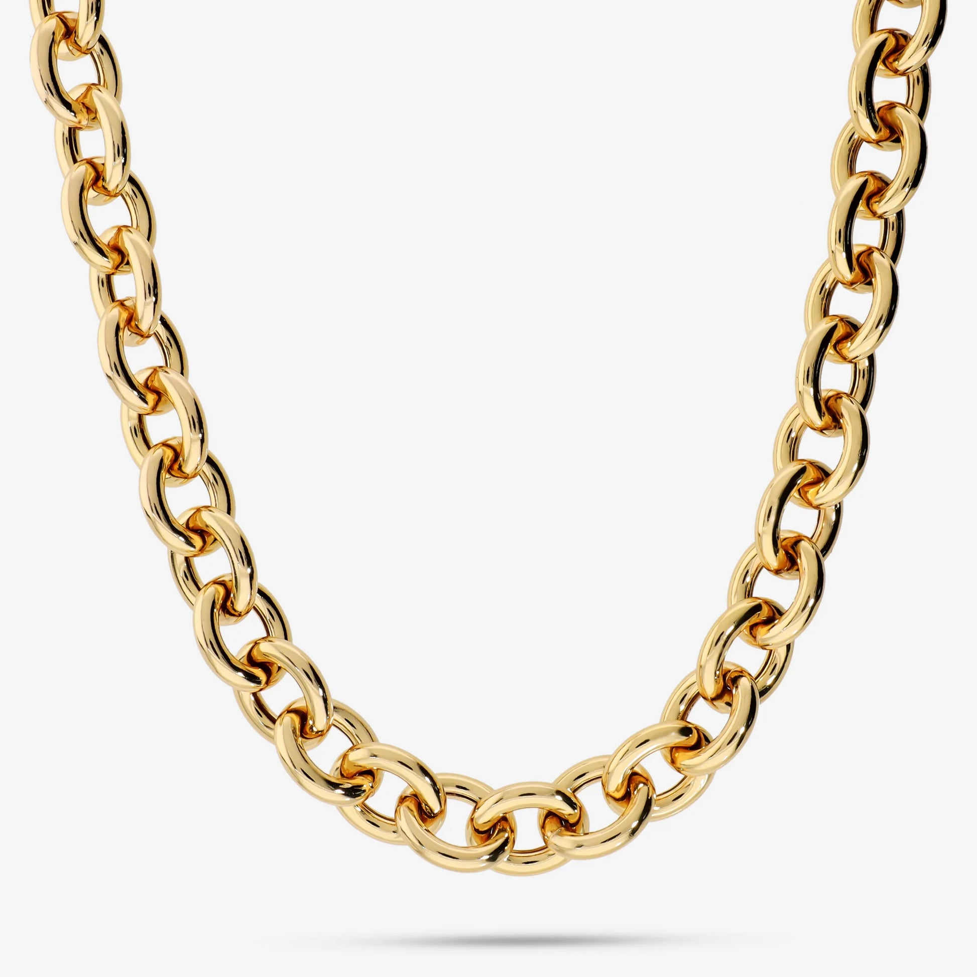 Collana Girocollo Maglia Rolo Ovale Lucida