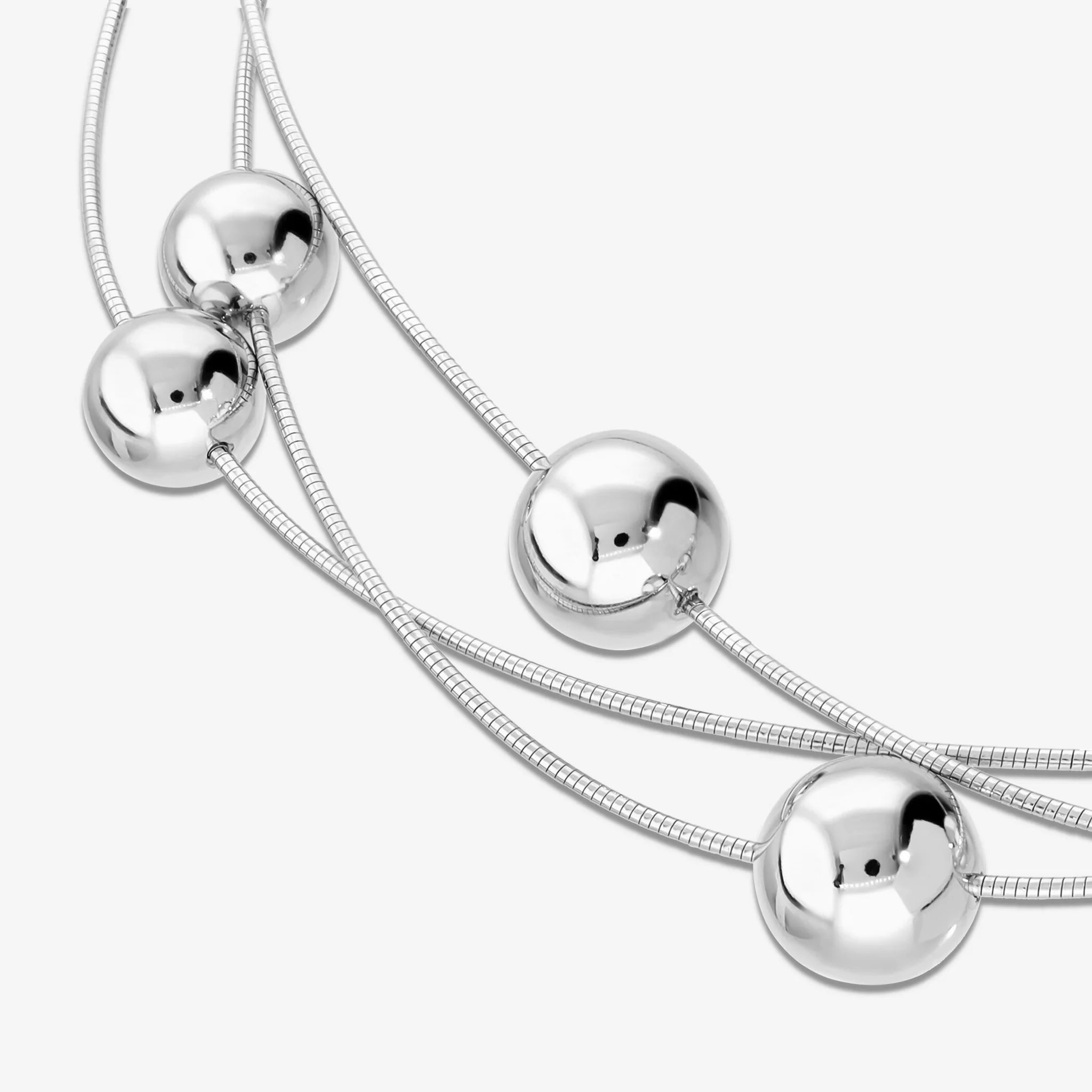 Collana Multifilo Maglia Omega con Bead Lucide