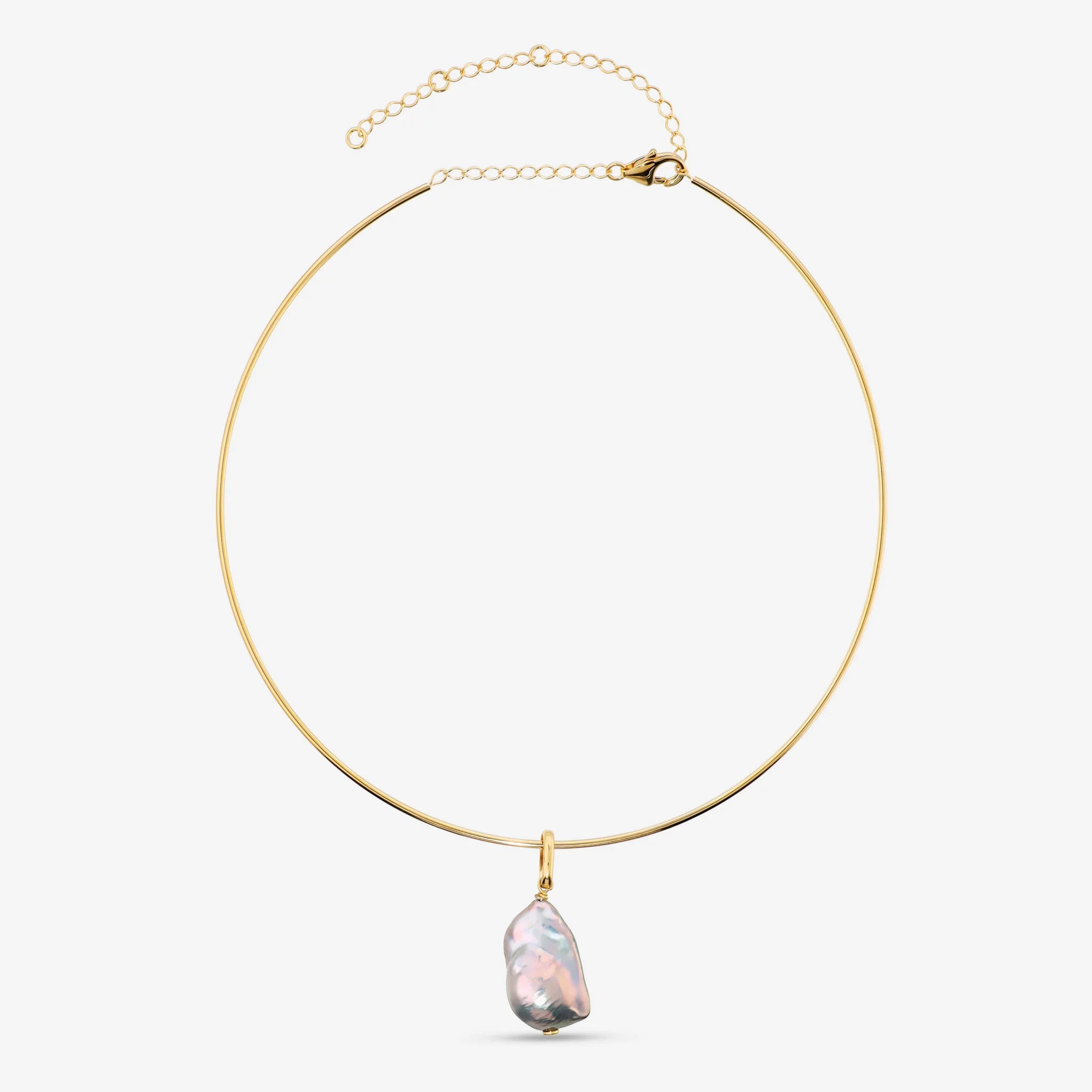 Collana Semirigida con Perla Scaramazza Grigia d'Acqua Dolce Ø 14/17 mm