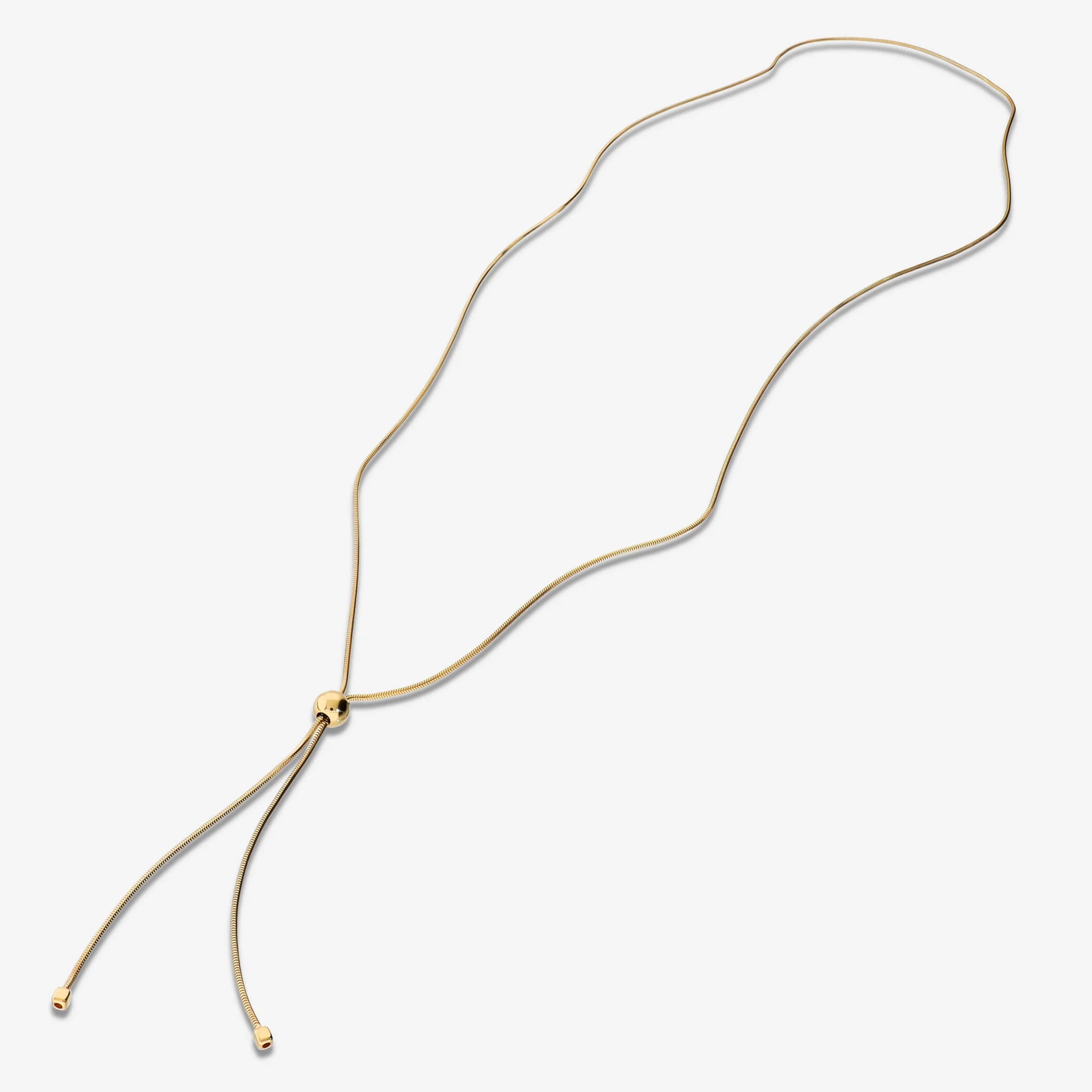 Collana Regolabile Maglia Snake con Bead Lucida