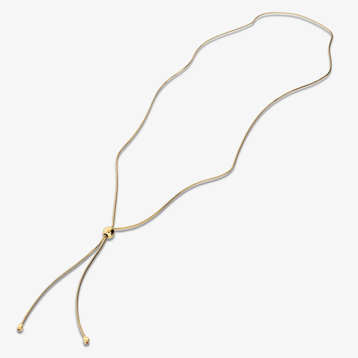 Collana Regolabile Maglia Snake con Bead Lucida