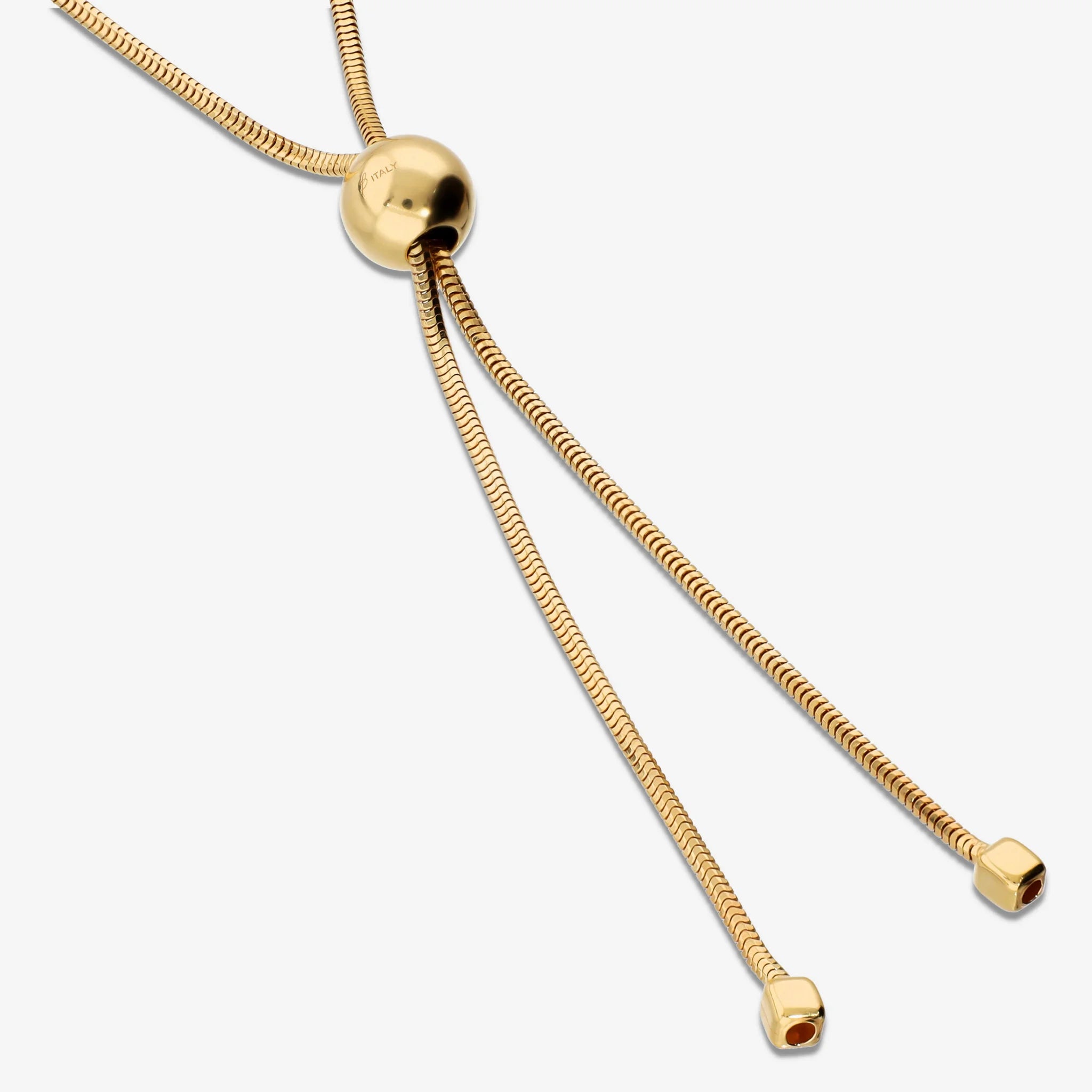 Collana Regolabile Maglia Snake con Bead Lucida