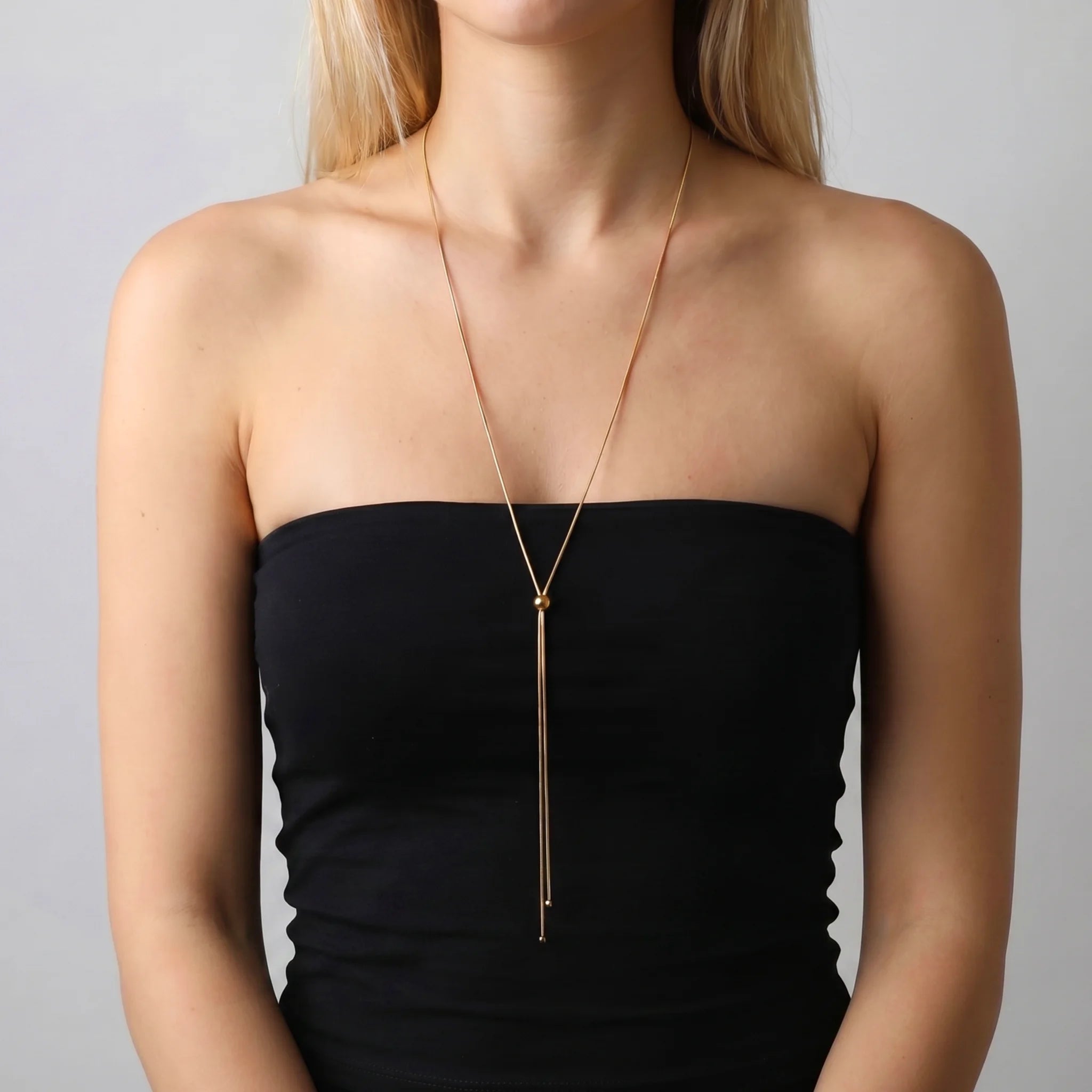 Collana Regolabile Maglia Snake con Bead Lucida