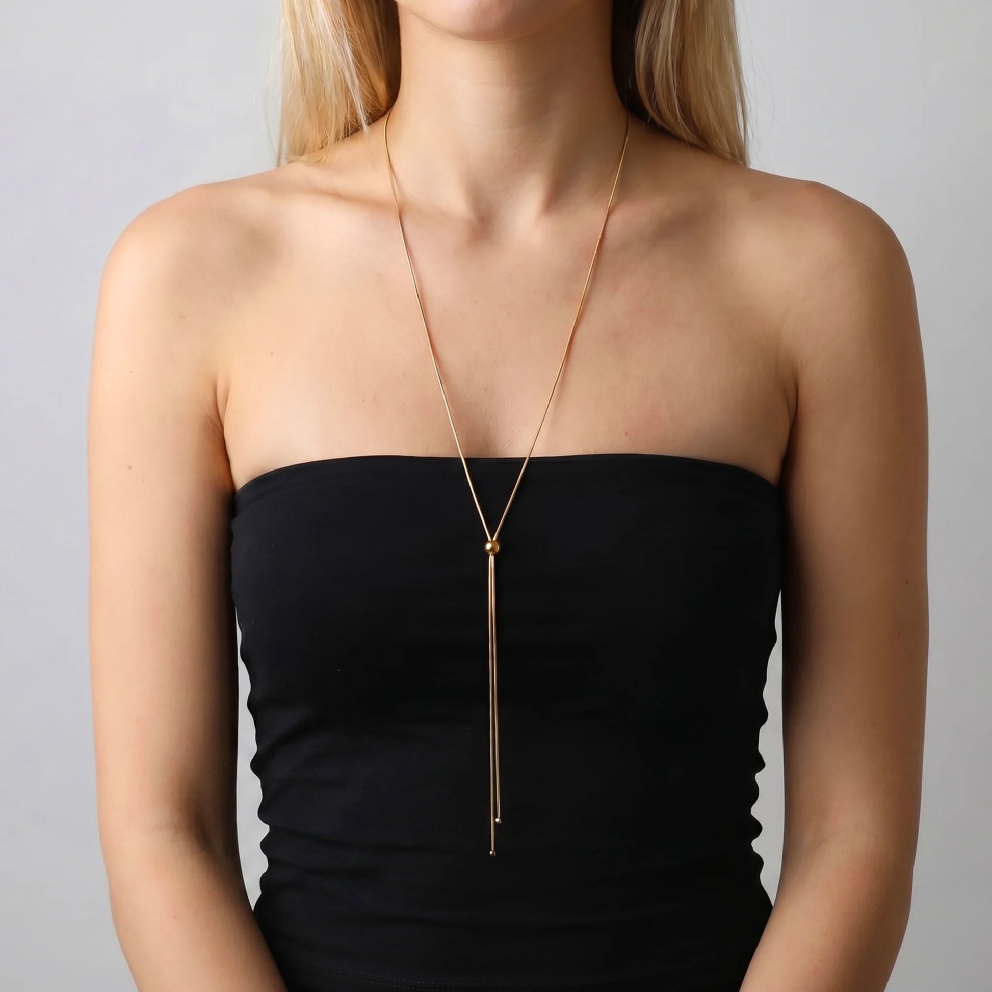 Collana Regolabile Maglia Snake con Bead Lucida