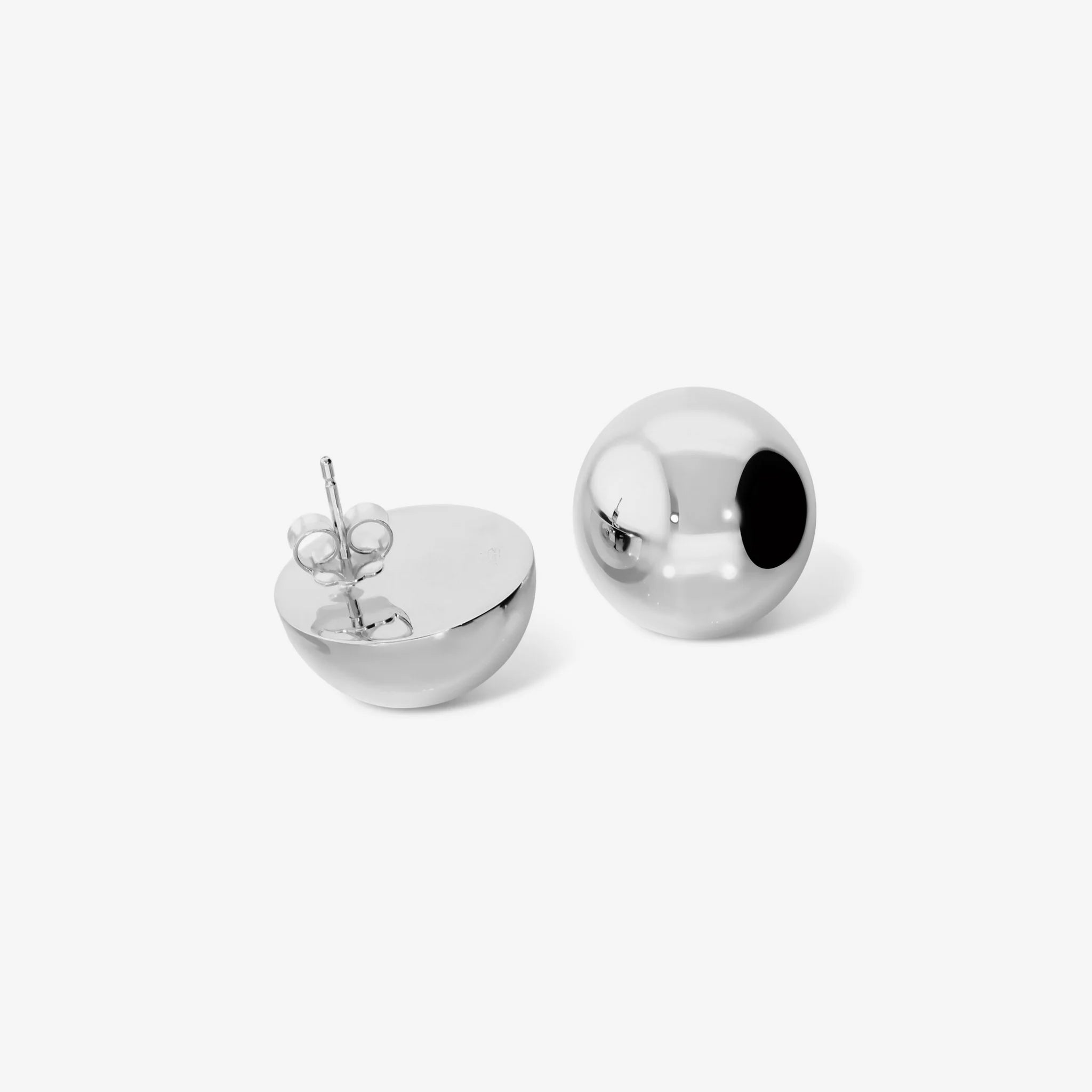 Orecchini a Sfera Lucidi in Argento 925 placcato Platino - 20mm