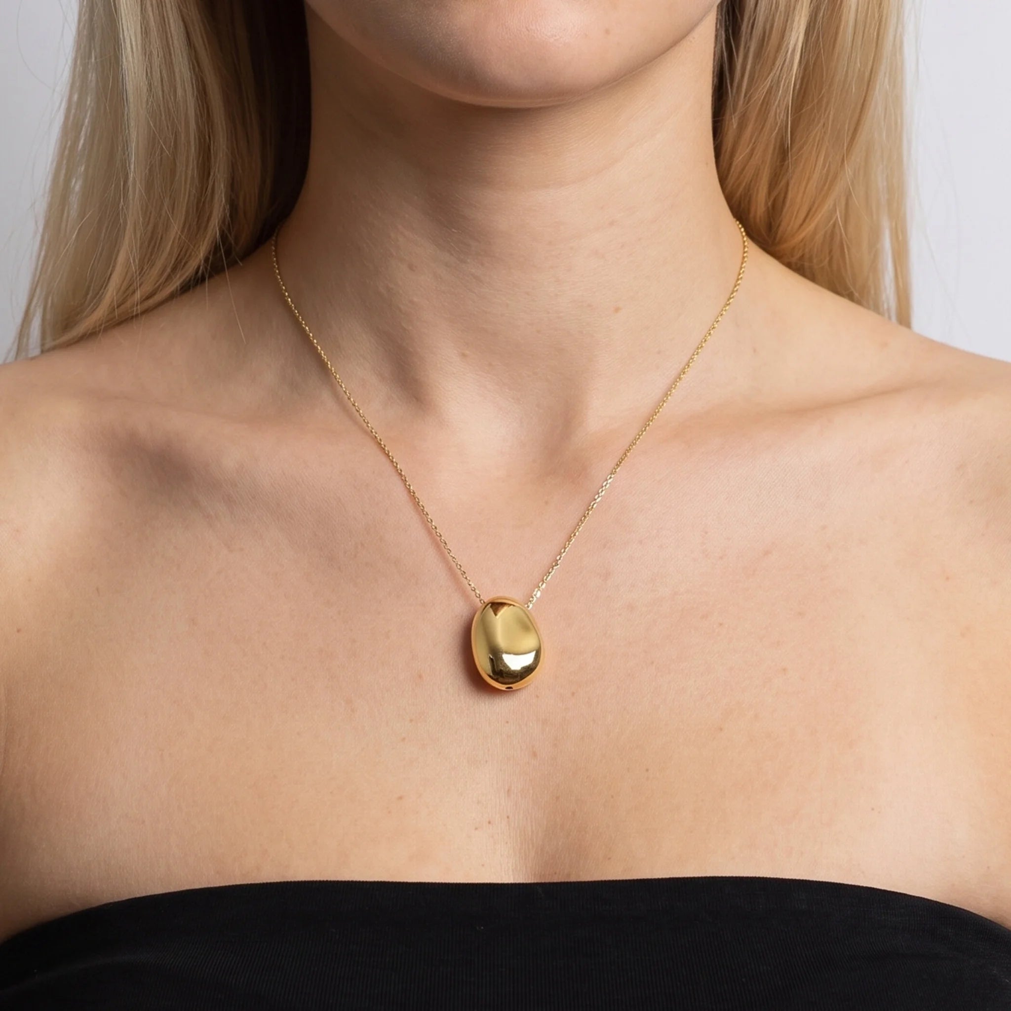 Collana Girocollo Maglia Forzatina con Pendente Pepita Lucida