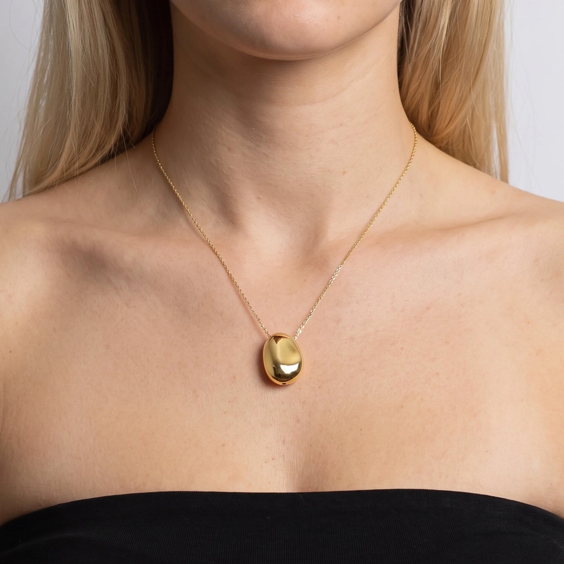Collana Girocollo Maglia Forzatina con Pendente Pepita Lucida
