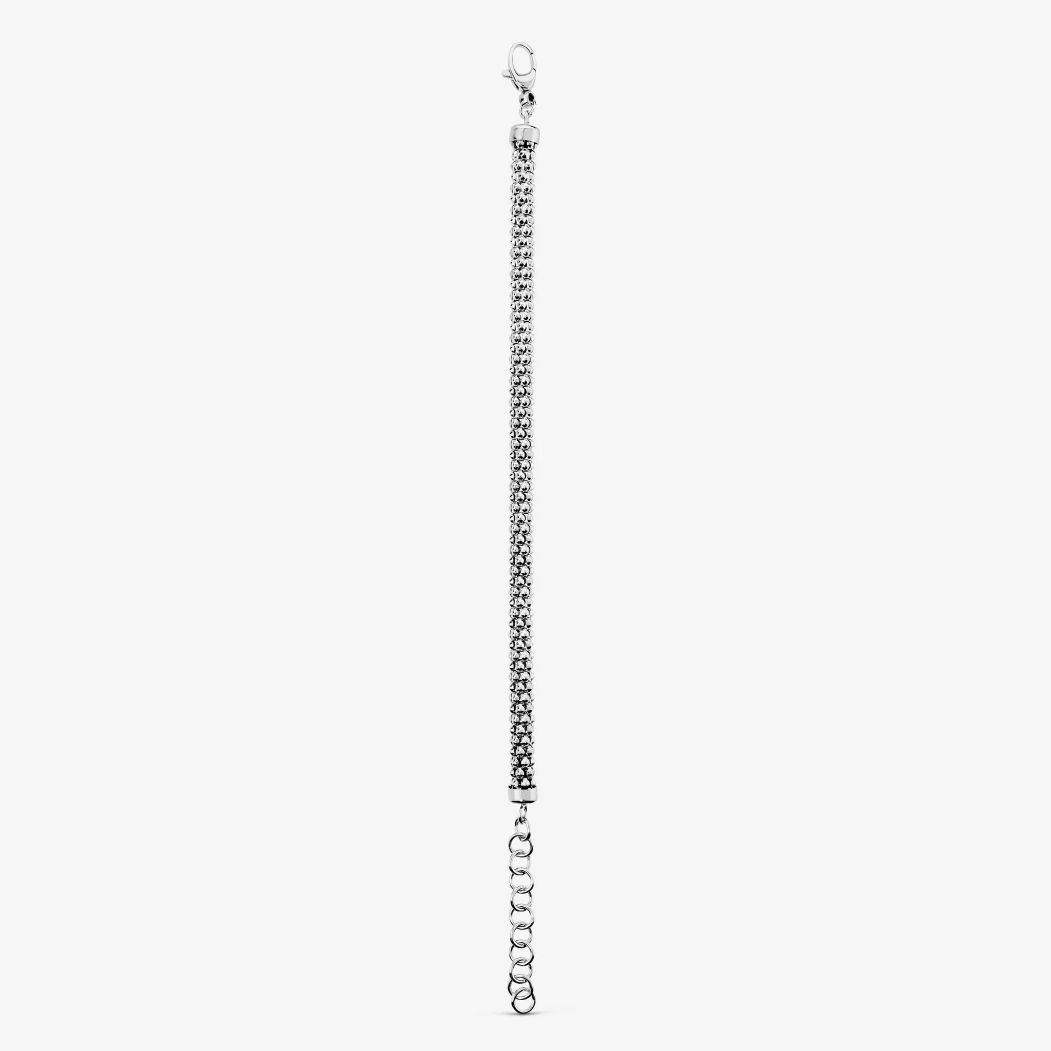 Bracciale Maglia Popcorn in Argento 925 placcato Platino