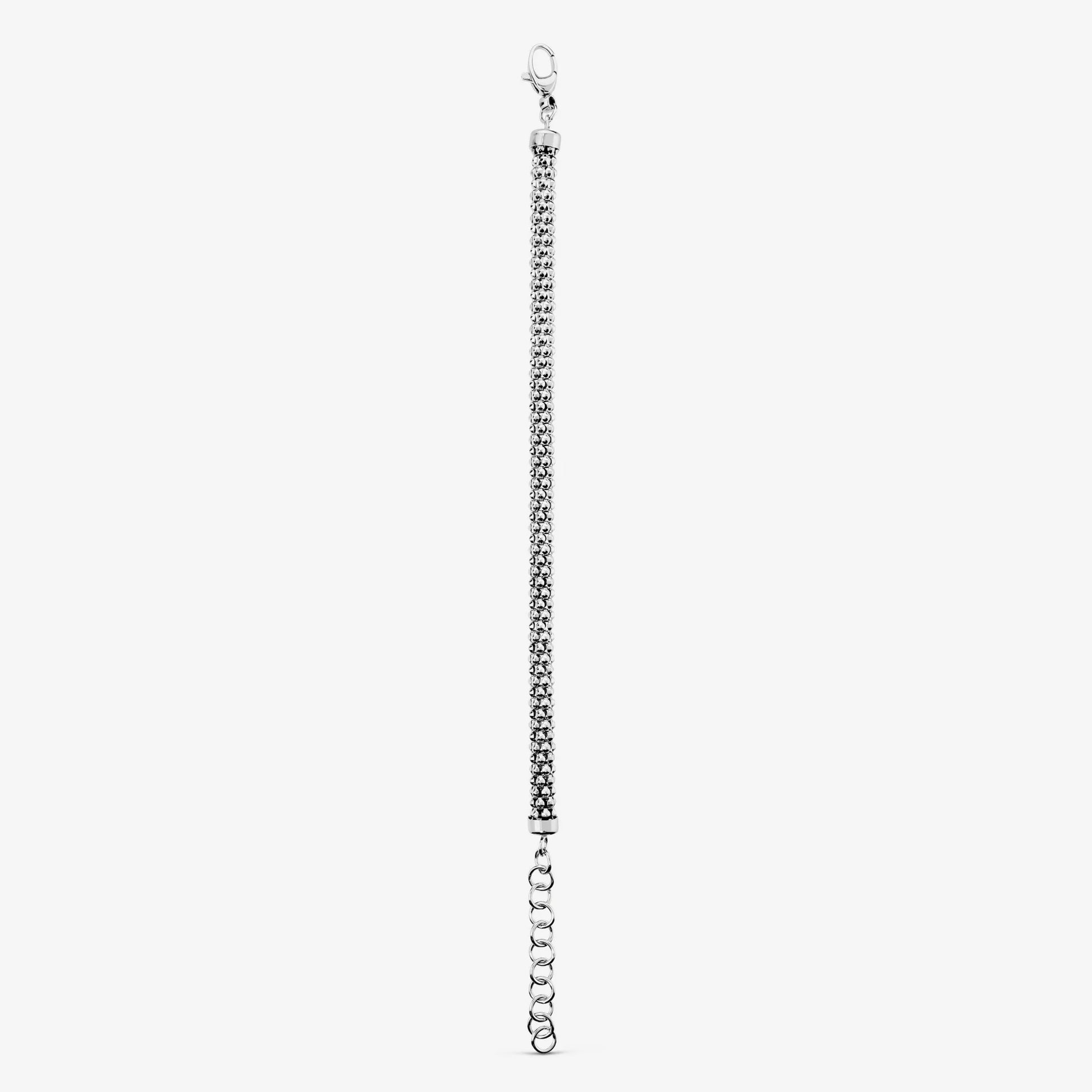 Bracciale Maglia Popcorn in Argento 925 placcato Platino