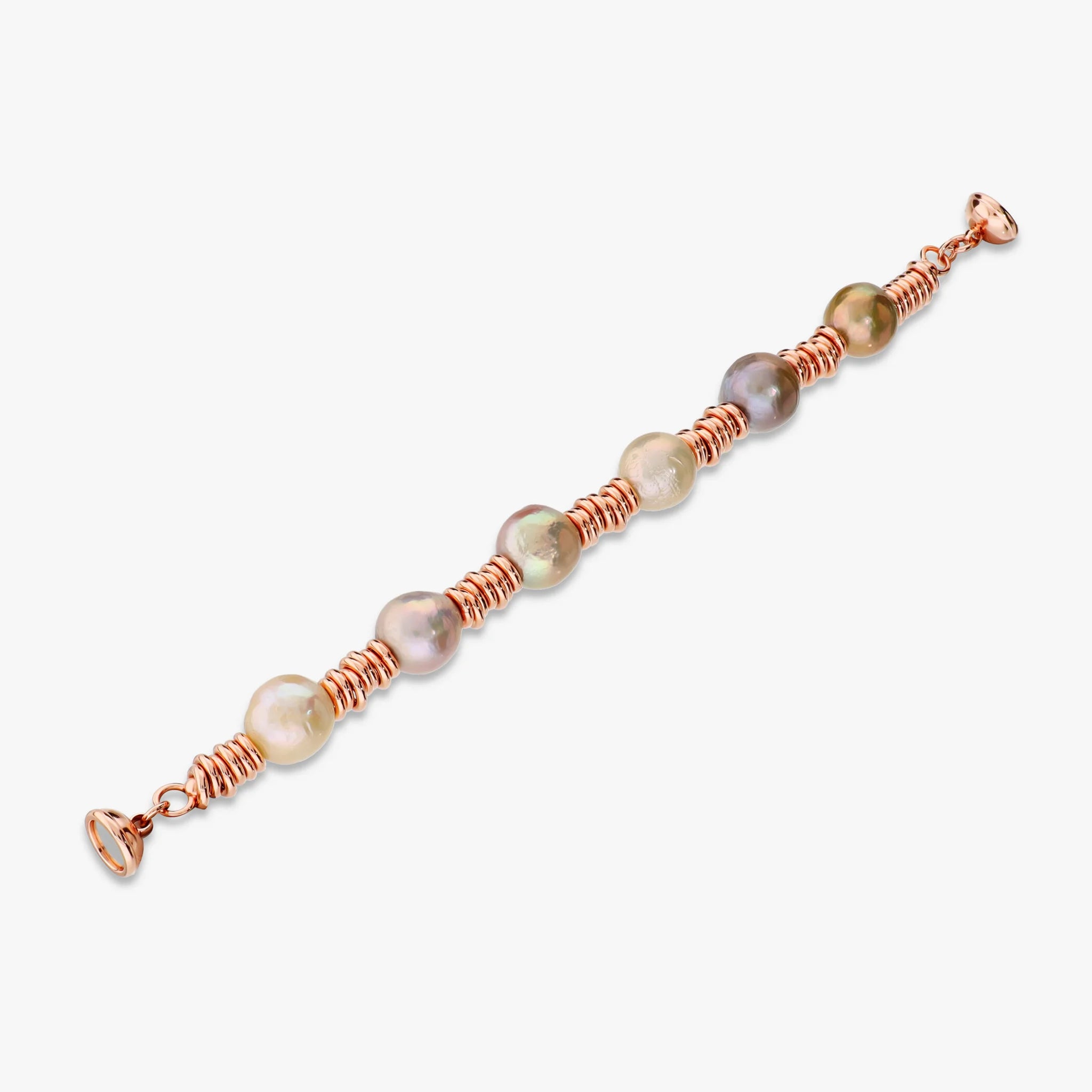 Bracciale con Rondelle Lucide e Perle Ming Multicolor Ø 12/13 mm