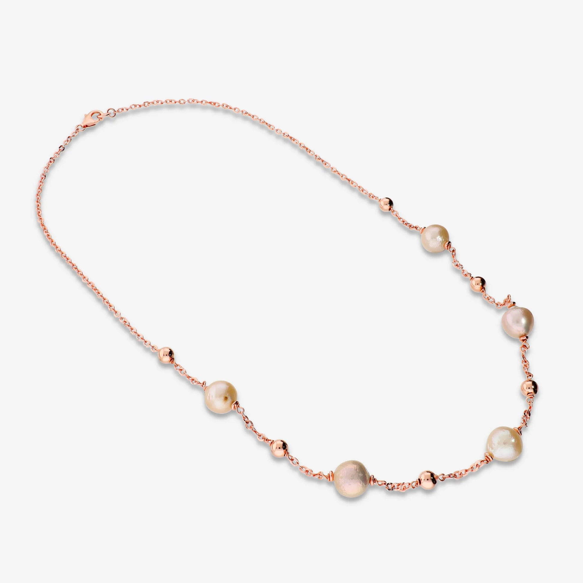 Collana Girocollo con Beads Lucide e Perle Ming d'Acqua Dolce Ø 11/12 mm