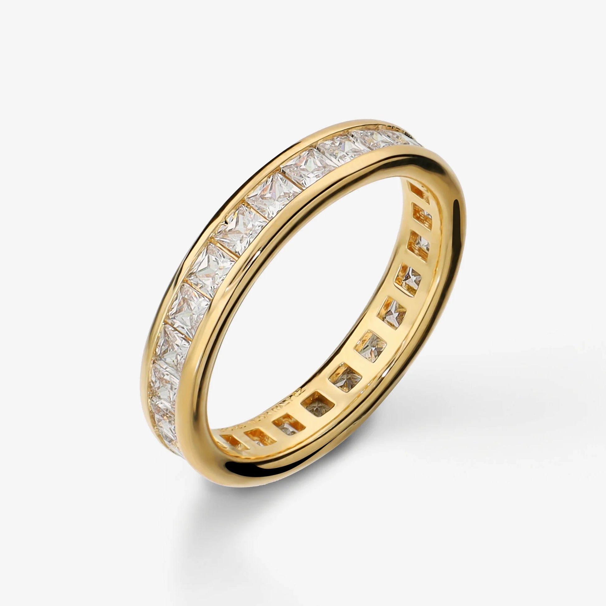 Anello Veretta con Cubic Zirconia Quadrate Taglio Princess
