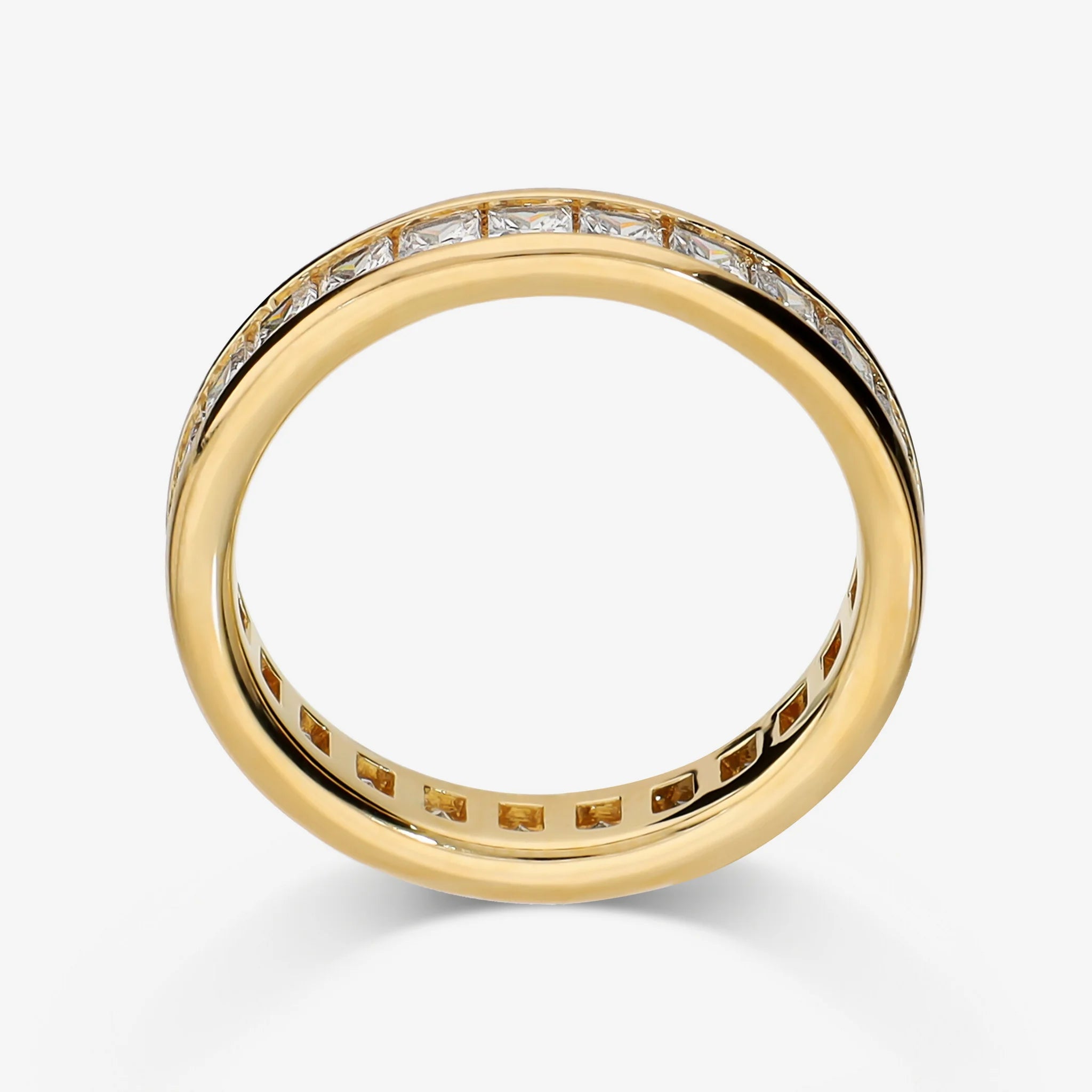 Anello Veretta con Cubic Zirconia Quadrate Taglio Princess