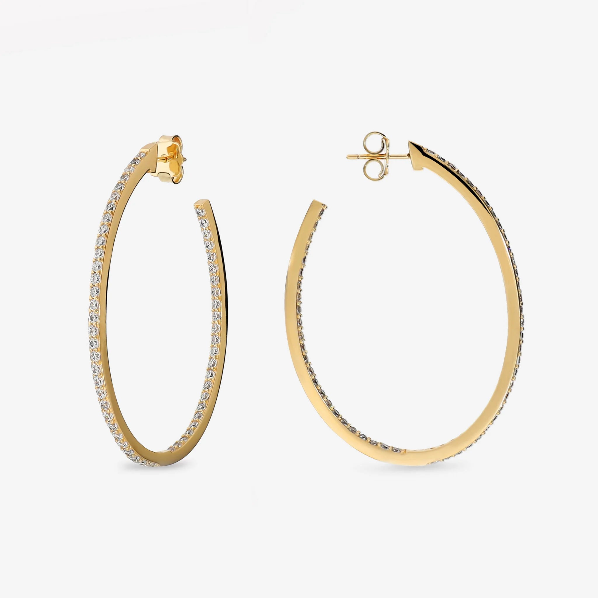 Orecchini a Cerchio Ovali con Cubic Zirconia
