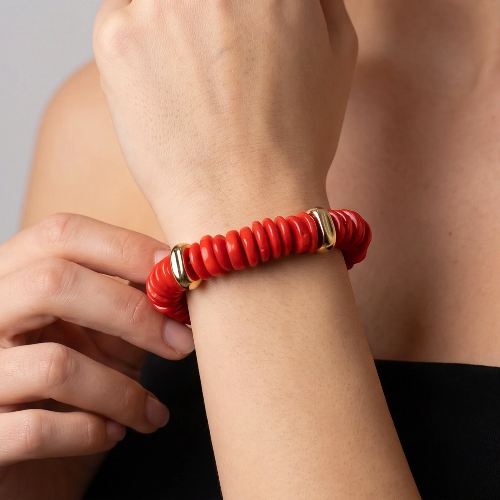 Bracciale in Argento 925 con Corallo Bamboo