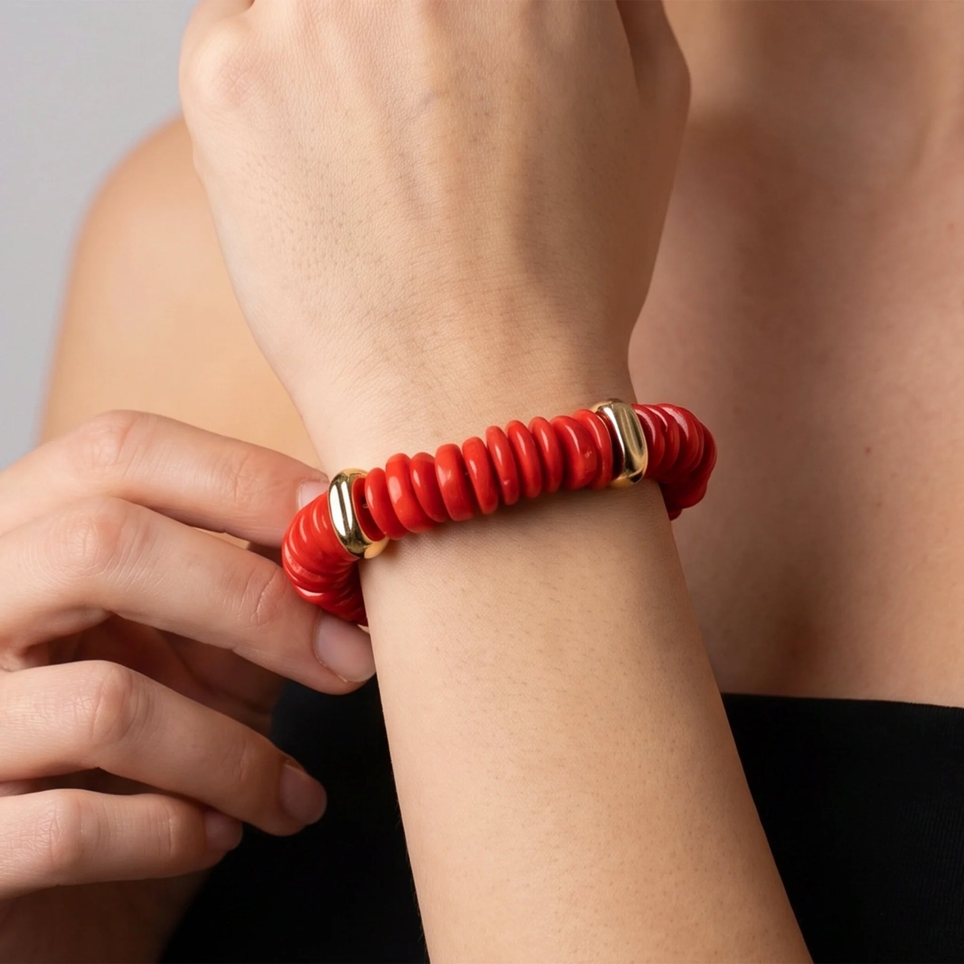 Bracciale in Argento 925 con Corallo Bamboo