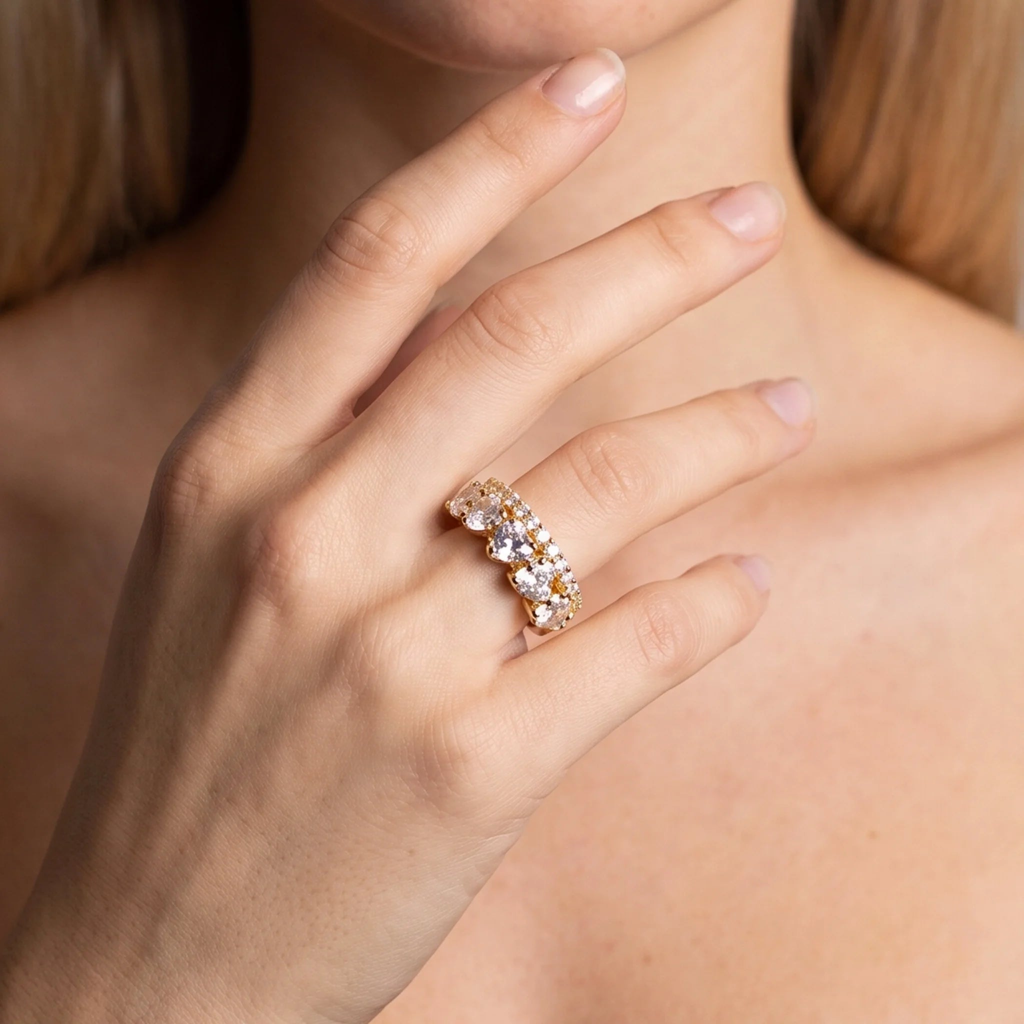 Set di Due Anelli con Cubic Zirconia placcati Oro 18kt