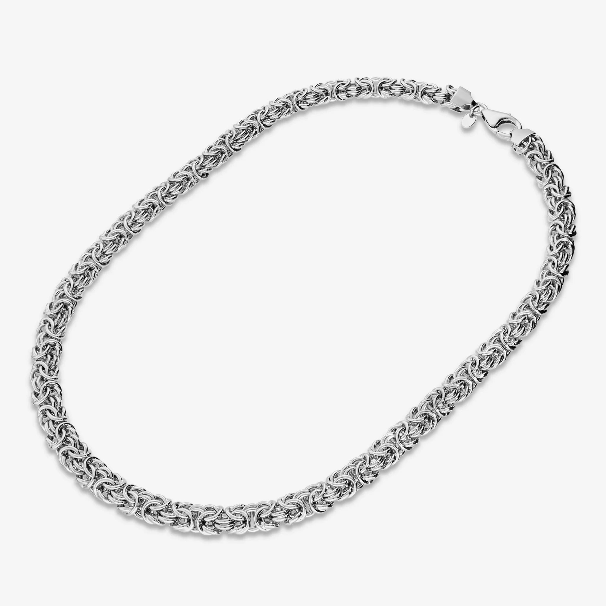 Collana Girocollo Maglia Bizantina placcata Platino