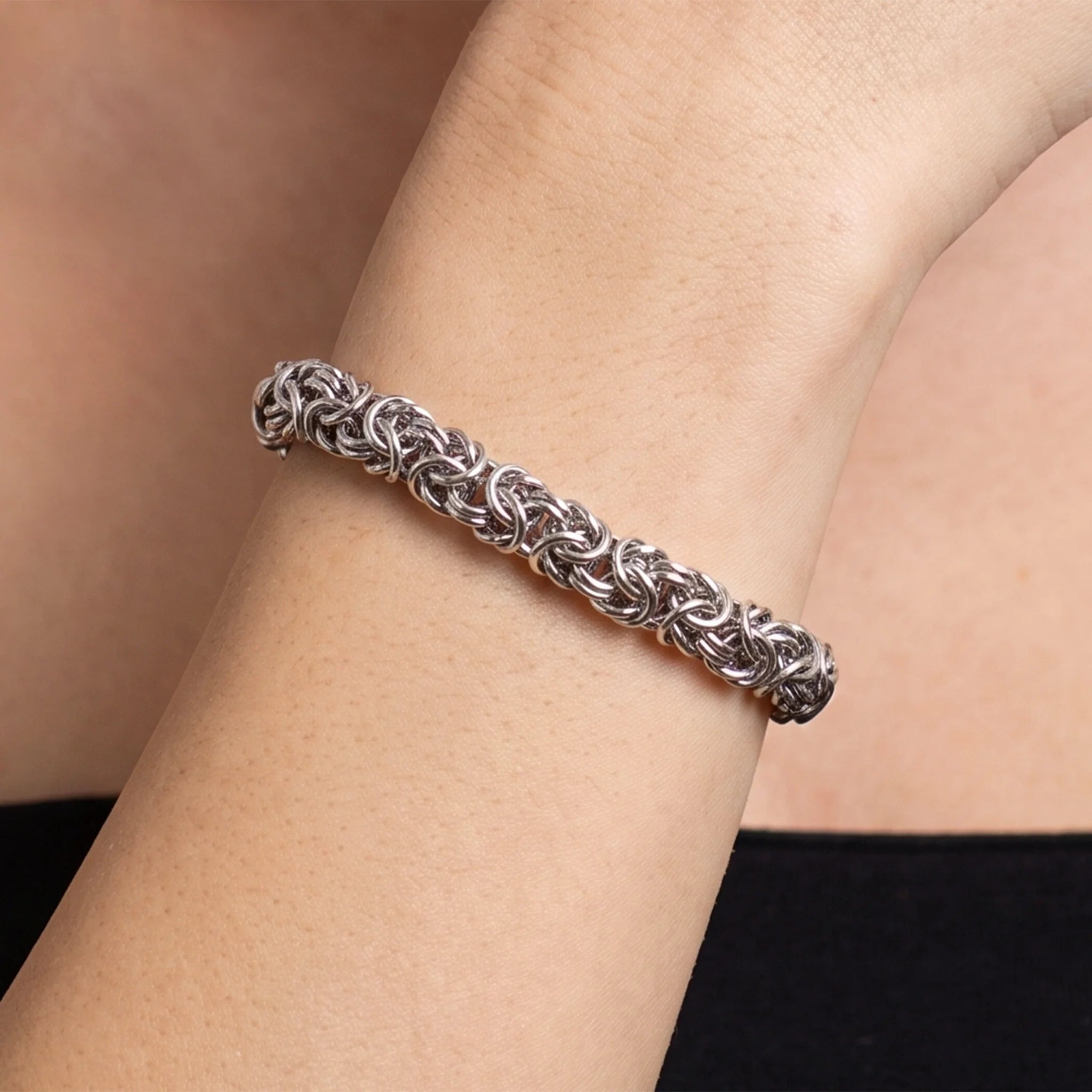 Bracciale Maglia Bizantina placcata Platino