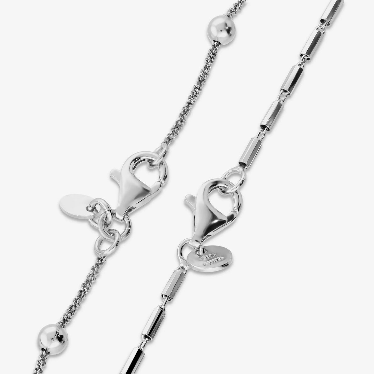 Set di Due Collane Lunghe in Argento 925 placcato Platino
