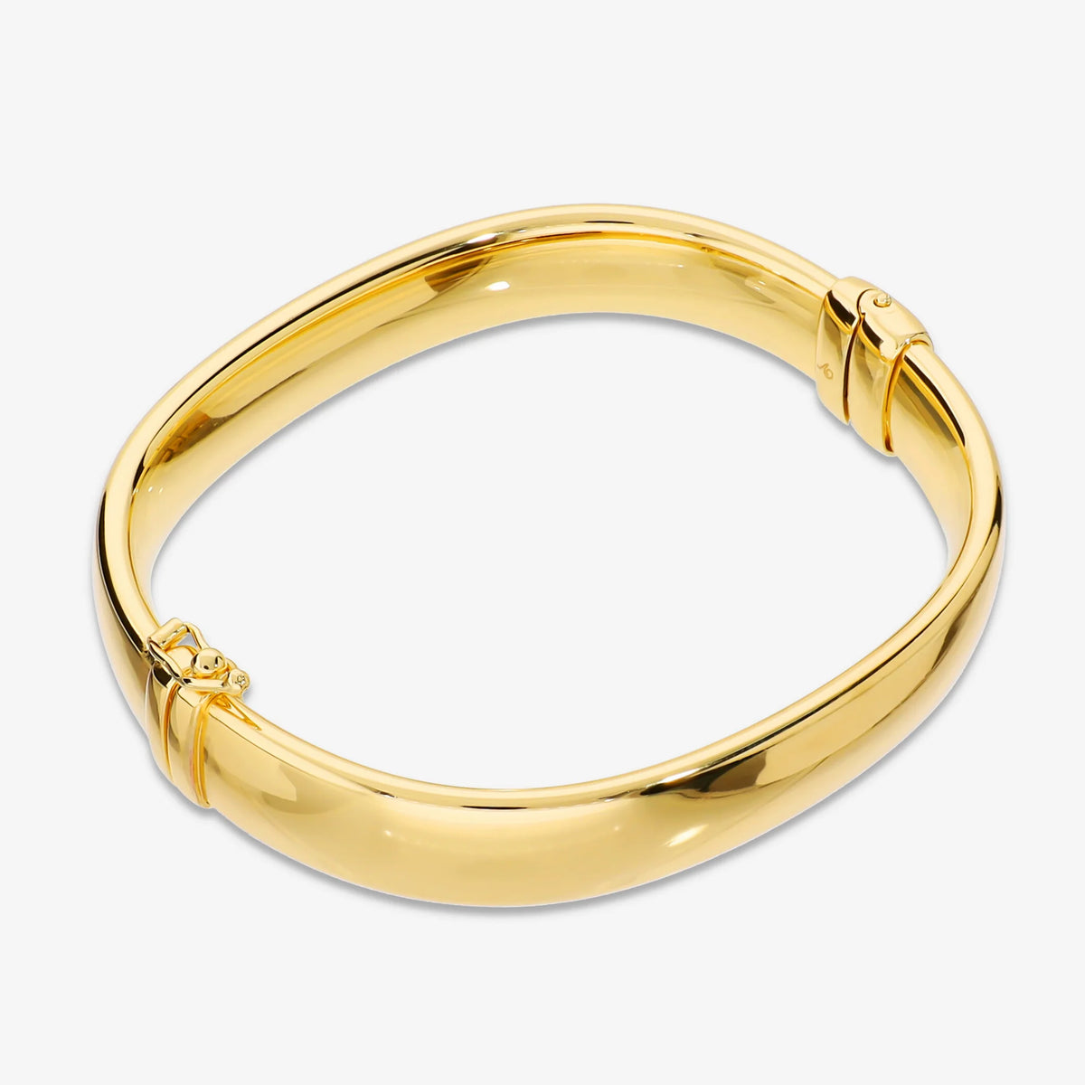 Bracciale Rigido Rettangolare Lucido placcato Oro Giallo 18kt