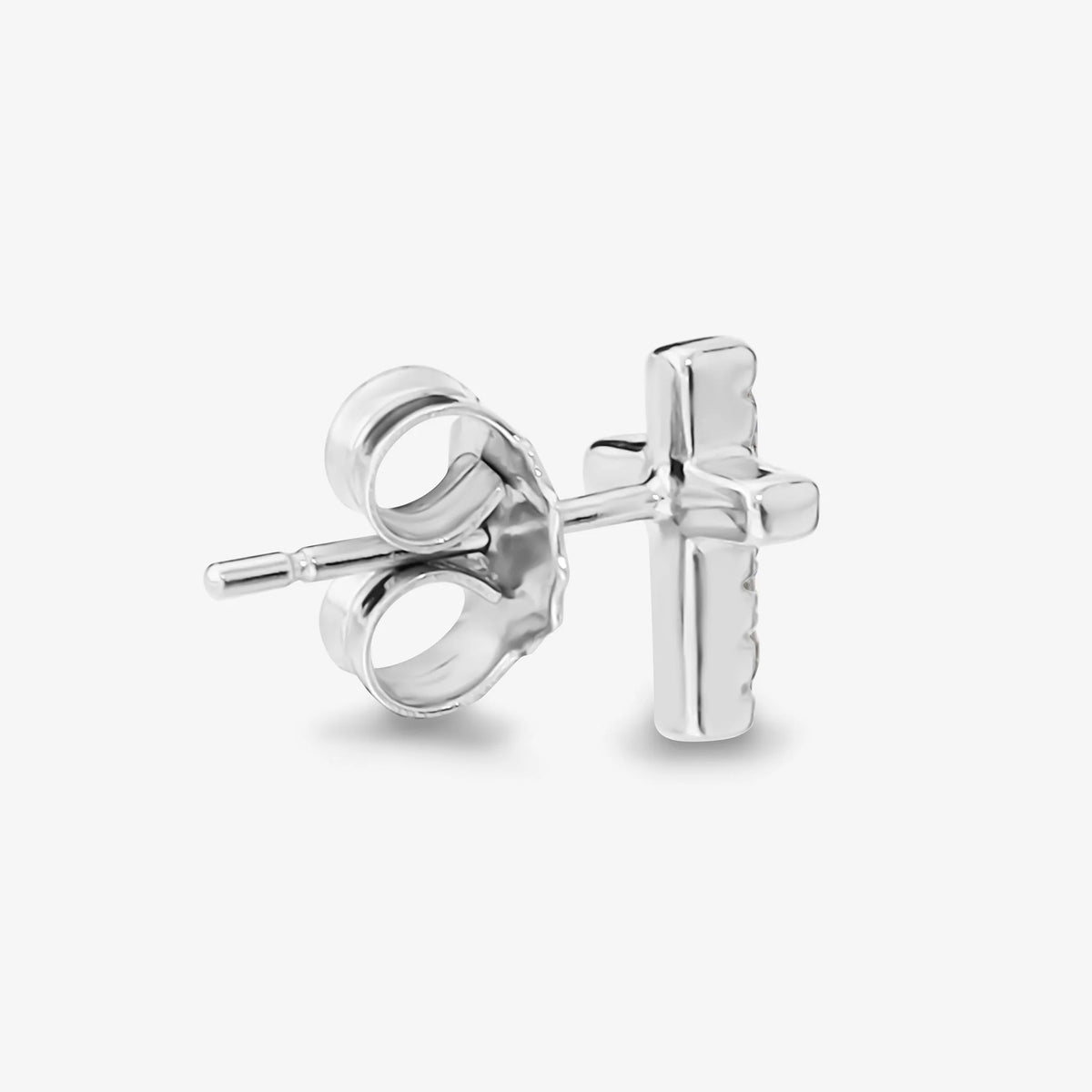 Orecchini a Lobo Croce in Argento 925 placcato Platino con Cubic Zirconia