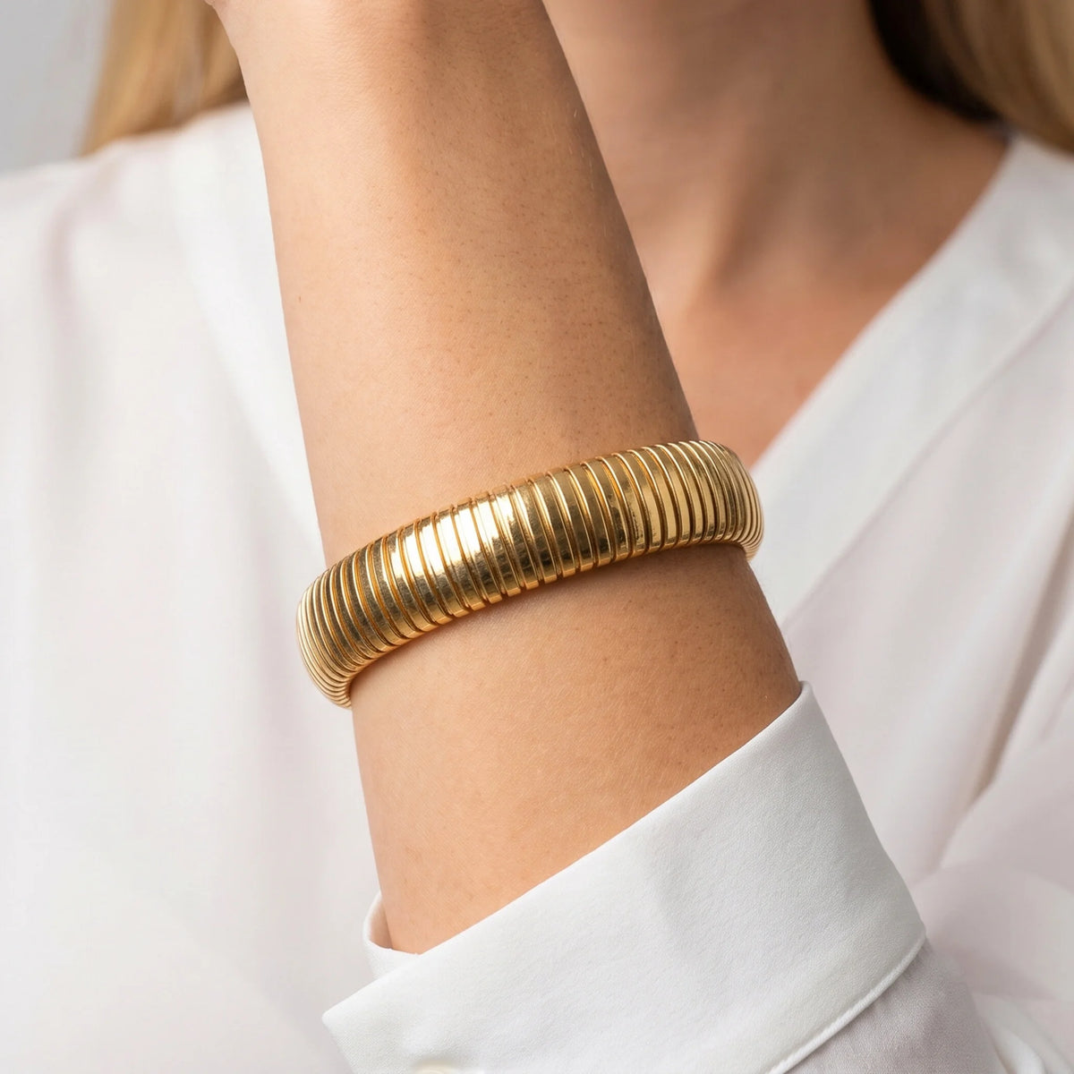 Bracciale Tubogas placcato Oro Giallo 18Kt