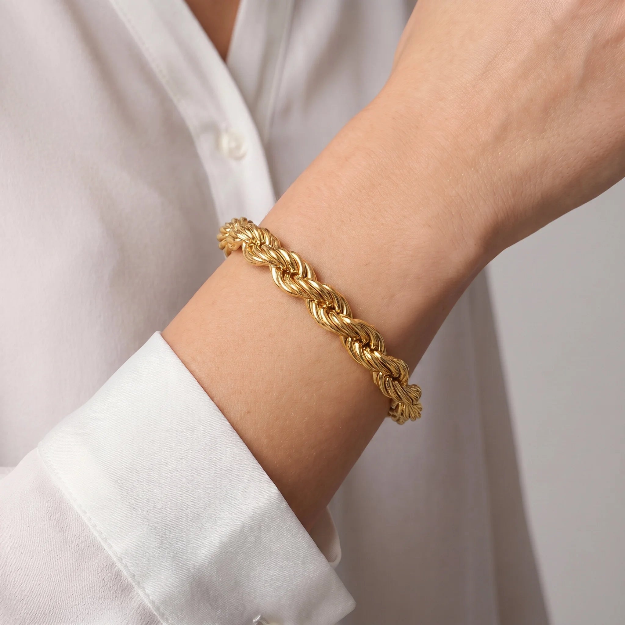 Bracciale Maglia Corda placcato Oro Giallo 18Kt
