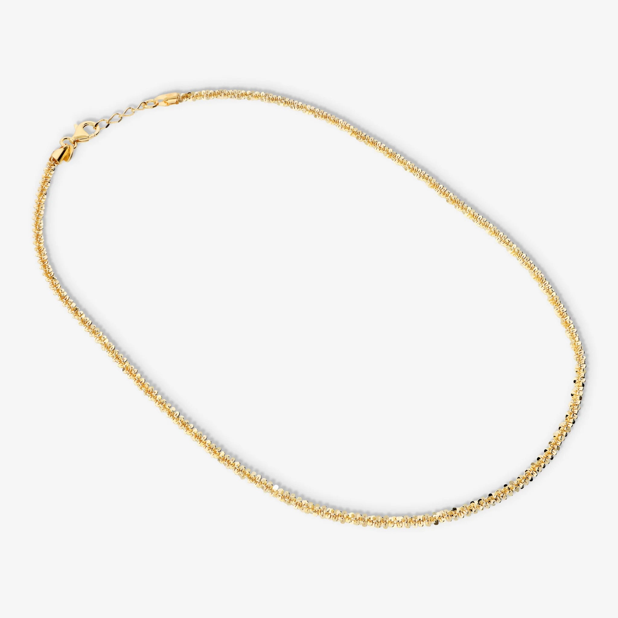 Daisy Chain Necklace in 18Kt Yellow Gold Plated 925 Silver
