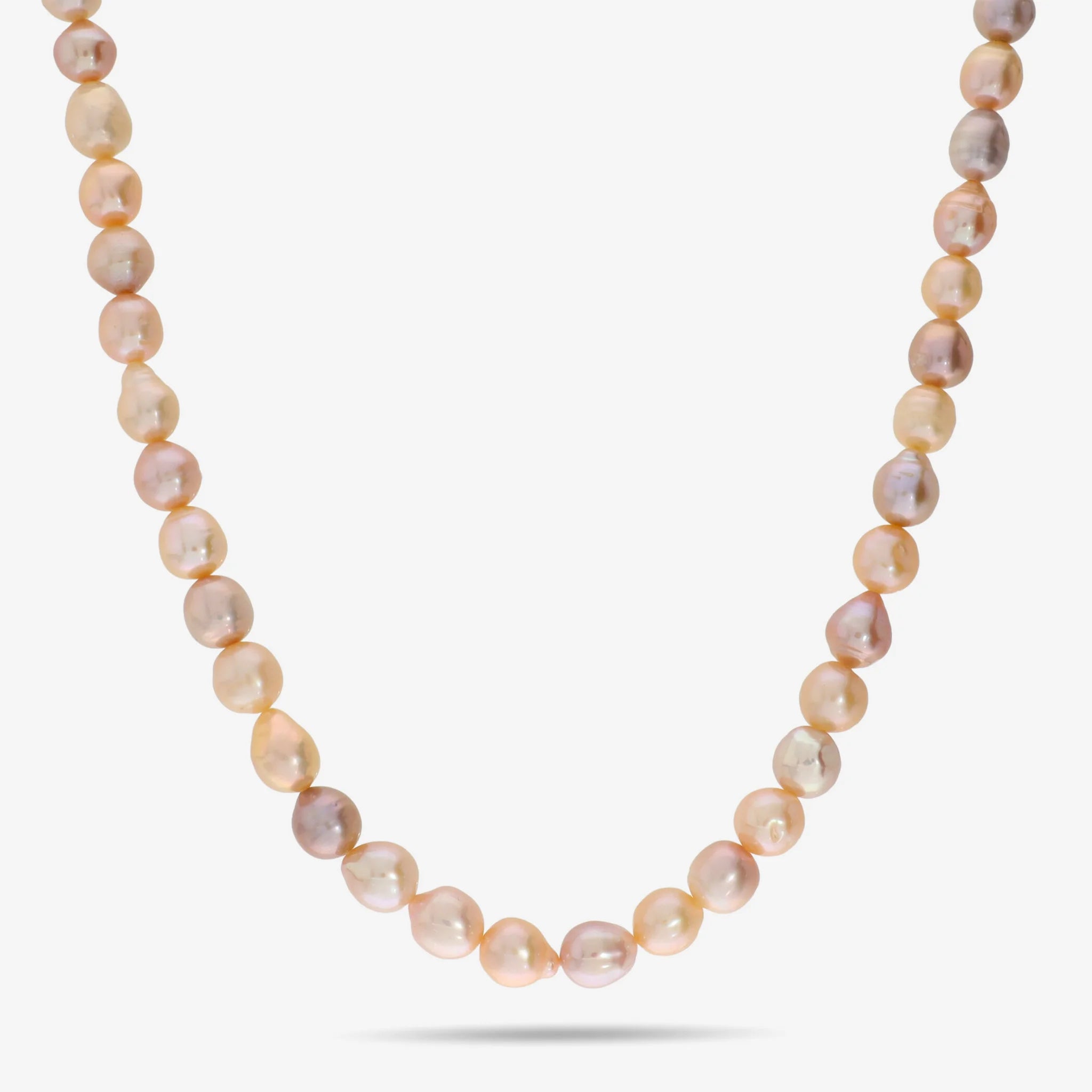 Necklace in 925 Sterling Silver 18Kt Rose Gold Plated with Mini Freshwater Multicolor Baroque Ming Pearls Ø 6/7 mm