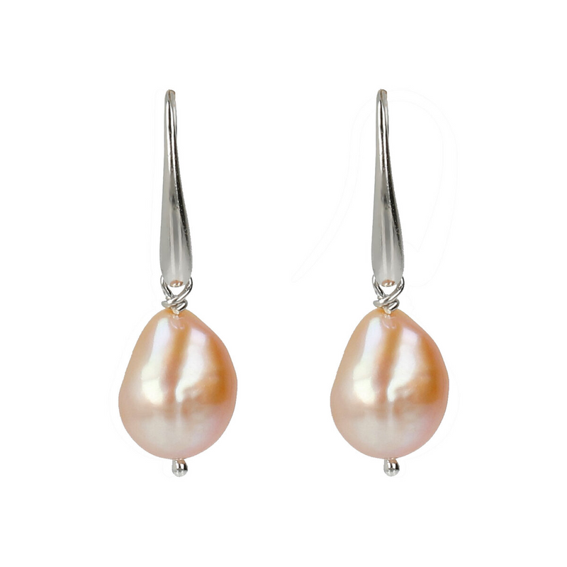 Pendant Earrings with Multicolor Freshwater Baroque Pearl Ø 9/10 mm