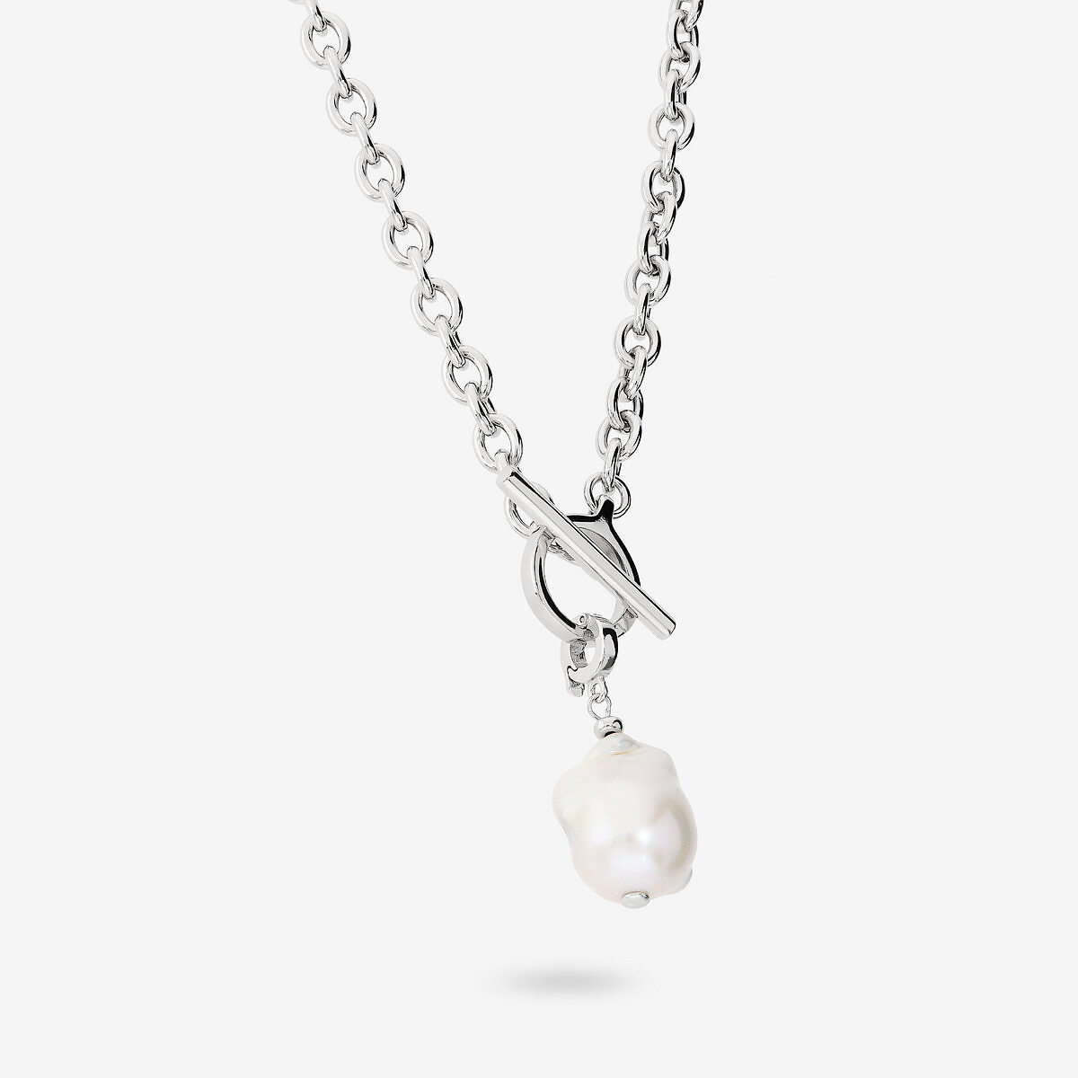 Collier ras du cou et pendentif Rolo Chain avec perle Scaramazza d’eau douce blanche