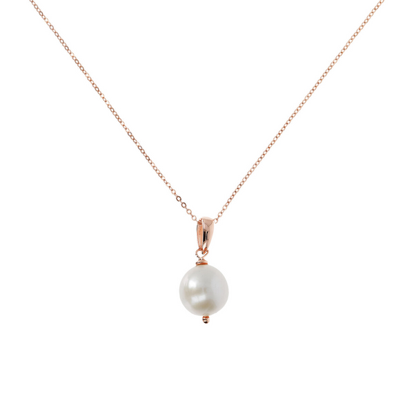 Halskette mit weißem Süßwasser-Ming-Perlenanhänger Ø 12/13 mm