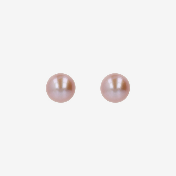Orecchini in Argento 925 placcato Oro Bianco 18Kt con Perle a Bottone Multicolor d'Acqua Dolce Ø 12 mm