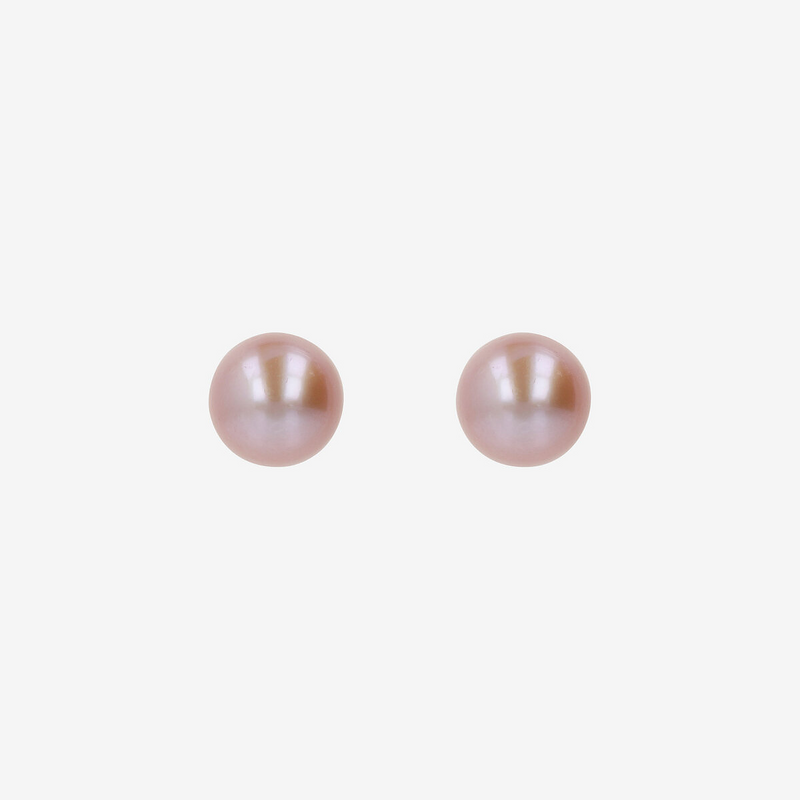 Boucles d'Oreilles Bouton Rose avec Perles d'Eau Douce Ø 12/13 mm
