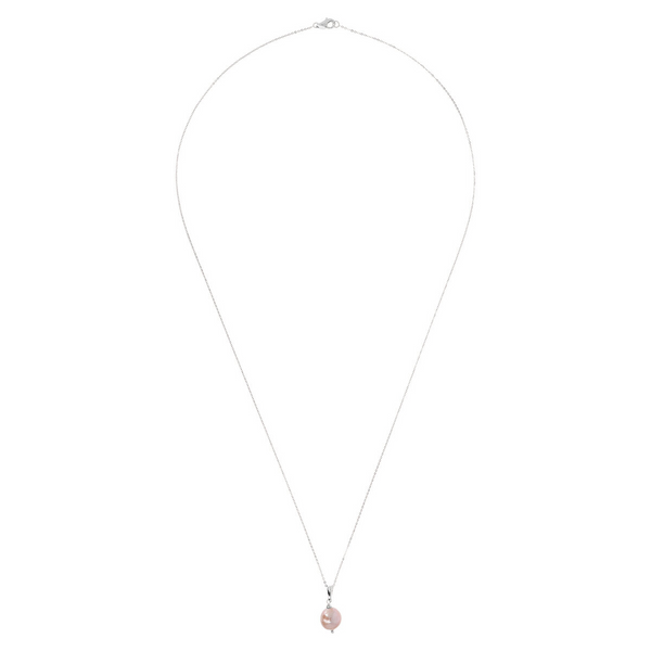 Long Necklace with Multicolor Freshwater Ming Pearl Ø 12/13 mm in 18Kt White Gold Plated 925 Silver