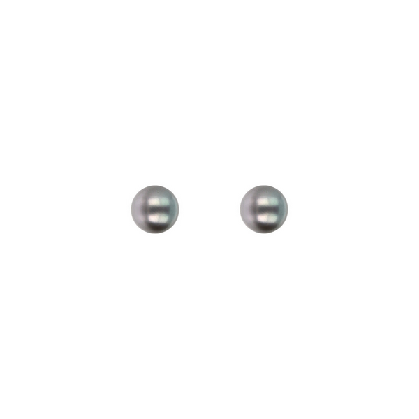 Boucles d'oreilles avec boutons de perles d'eau douce grises Ø 8/9 mm en argent 925 plaqué or jaune 18 carats
