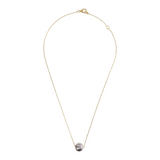 Necklace with Grey Freshwater Ming Pearl Ø 11/12 mm in 18Kt yellow Gold plated 925 Silver