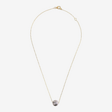 Collana in Argento 925 placcato Oro Giallo 18Kt con Perla Ming Grigia d'Acqua Dolce Ø 11/12 mm